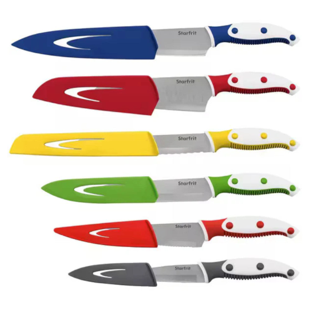Premium STARFRIT 98608 12-Piece Kitchen Knife Set with Protective Sheaths - Perfect for Home Chefs, Cooking Enthusiasts & Professional Kitchens