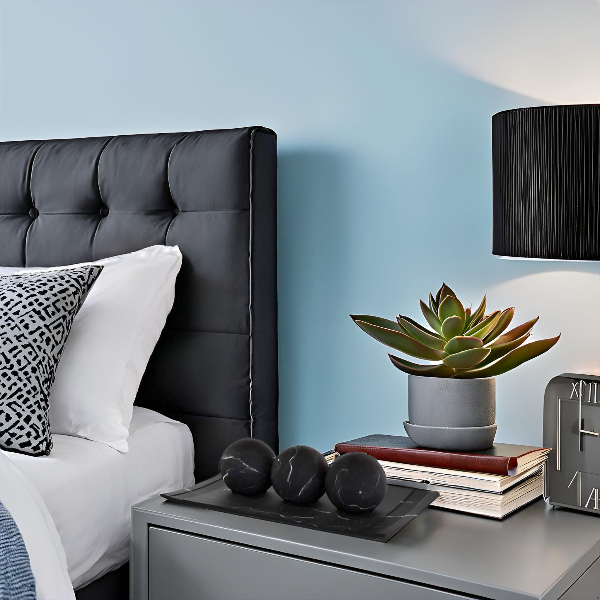 Creative Scents Black Marble Look Home Decor Bowl and Orb Set - Elegant Coffee Table Centerpiece for Living Room, Dining Table, Kitchen Counter & Entryway - Modern Housewarming Gift & Stylish Interior Design Accent (Perfect for Wedding Decor, Holiday Tablescapes & Luxury Home Styling)
