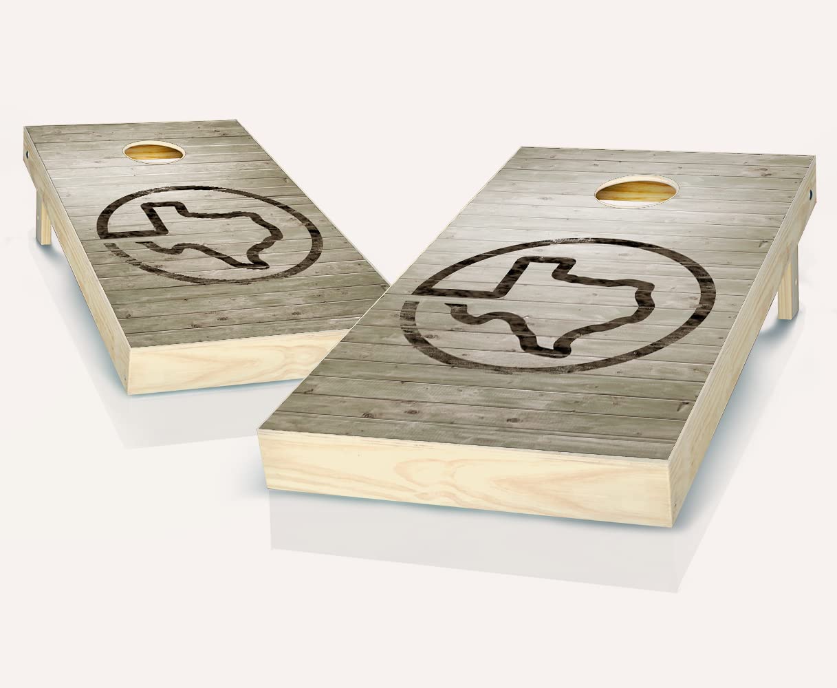 Premium Texas Cornhole Boards Set with 8 Bags & Accessories - Regulation Size Outdoor Bean Bag Toss Game for Backyard, Tailgating & Parties - Skip's Garage Official