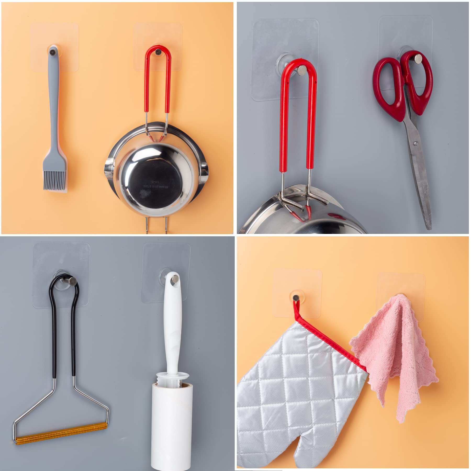 YOLOPLUS+ 10 Pack Heavy Duty Adhesive Wall Hooks - No Damage Sticky Hooks for Pictures, Hats, Keys, Bathroom & Kitchen Tools - Screw-Free Wall Mounting Solution for Home Organization & Decor