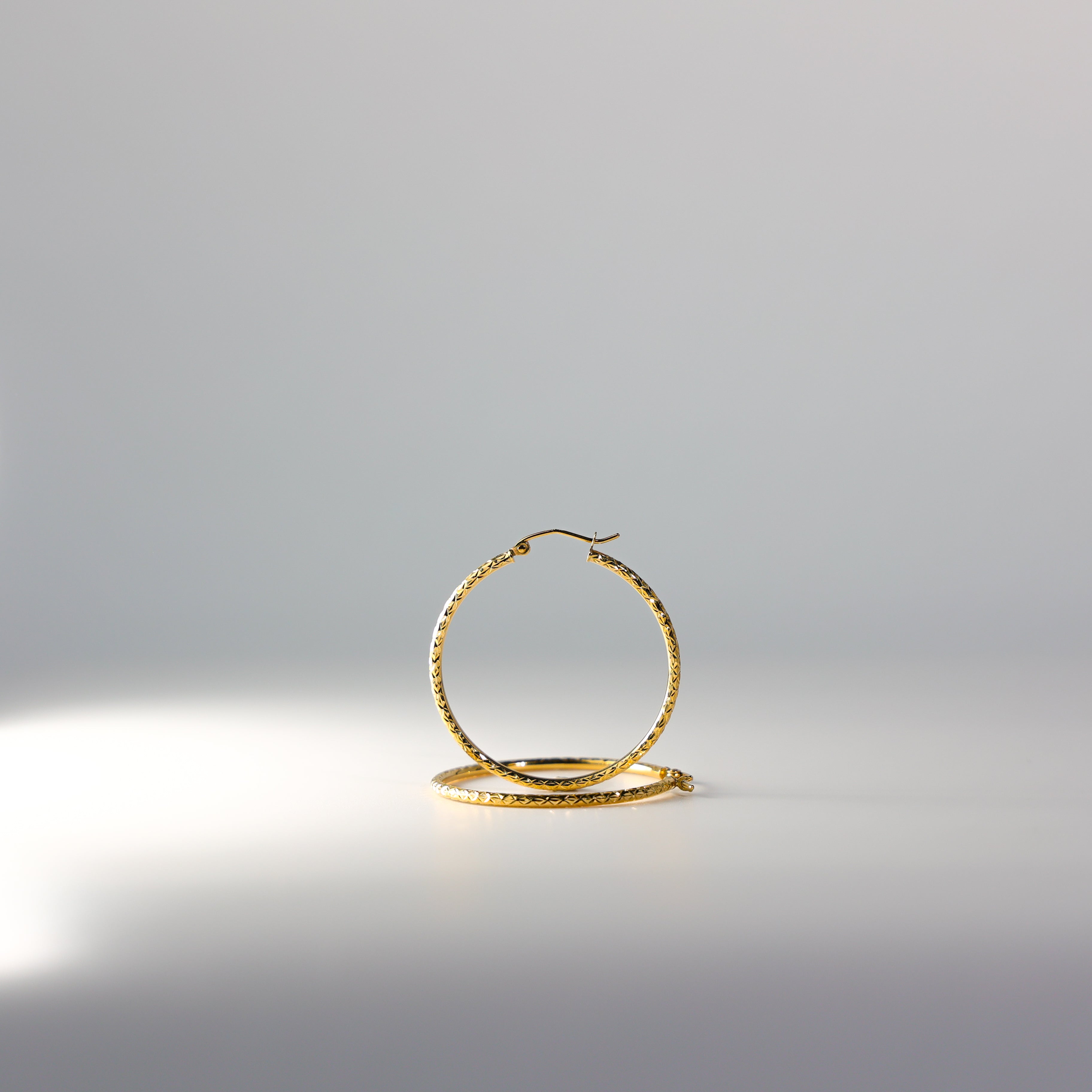 33mm Gold Diamond Cut Huggie Hoop Earrings for Women - Model 107 | Elegant Everyday Jewelry for Work & Date Night