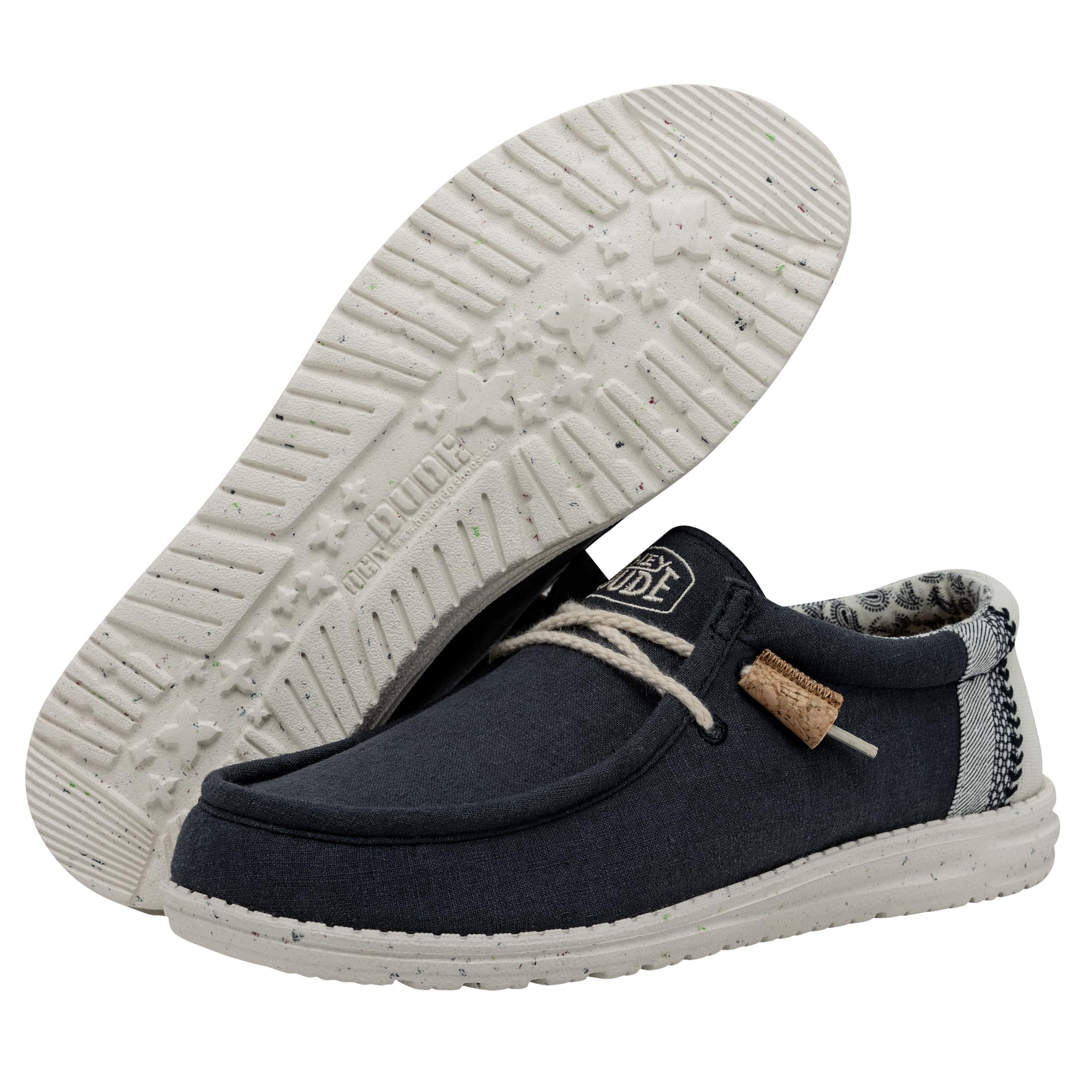 Hey Dude Wally Break Stitch Moc Toe Shoes for Men - Lightweight & Comfortable Casual Loafers - Perfect for Walking, Travel & Everyday Wear