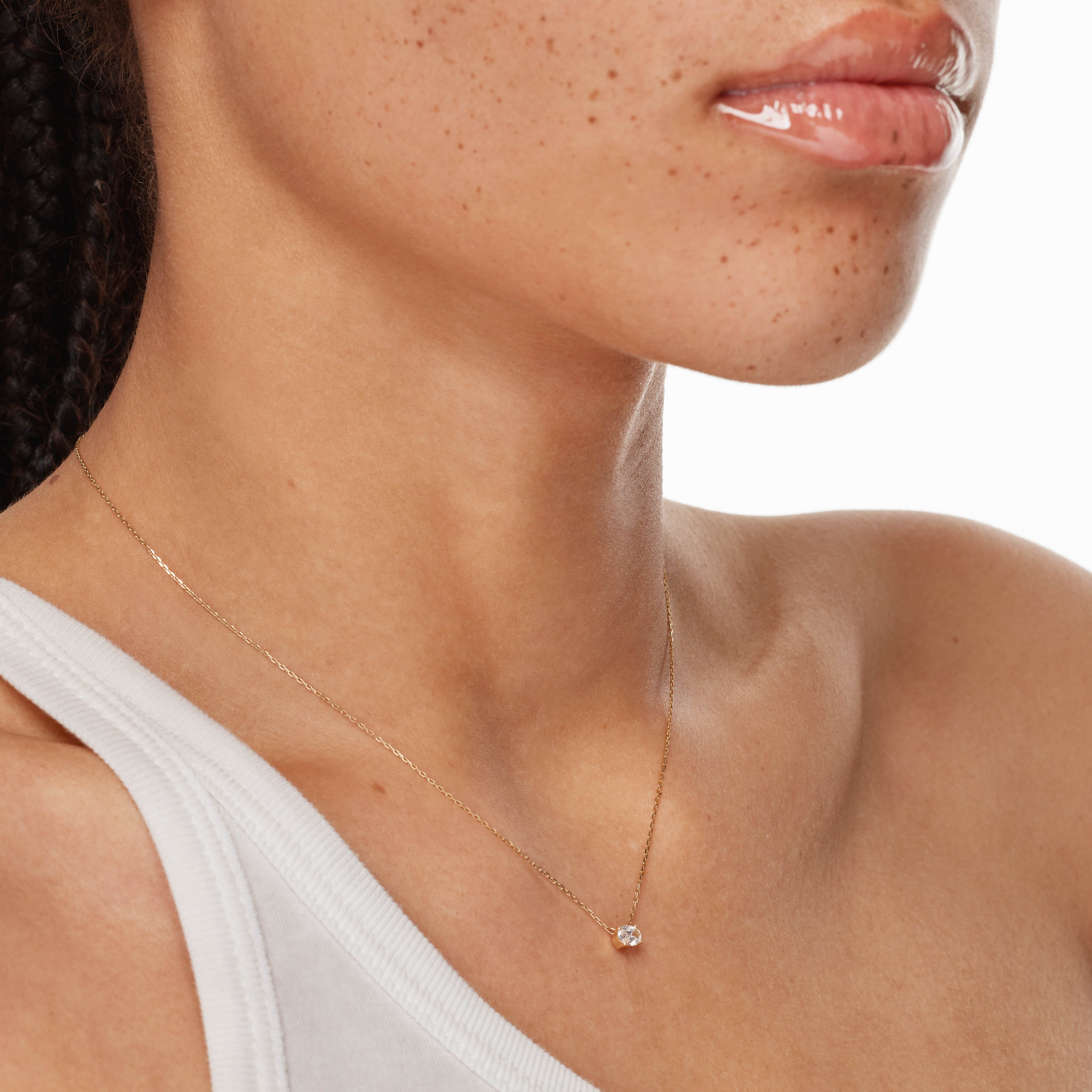 0.20ct Lab Grown Diamond Oval Pendant Necklace in 10k Gold - Elegant Jewelry Gift for Women, Perfect for Anniversary, Birthday & Special Occasions