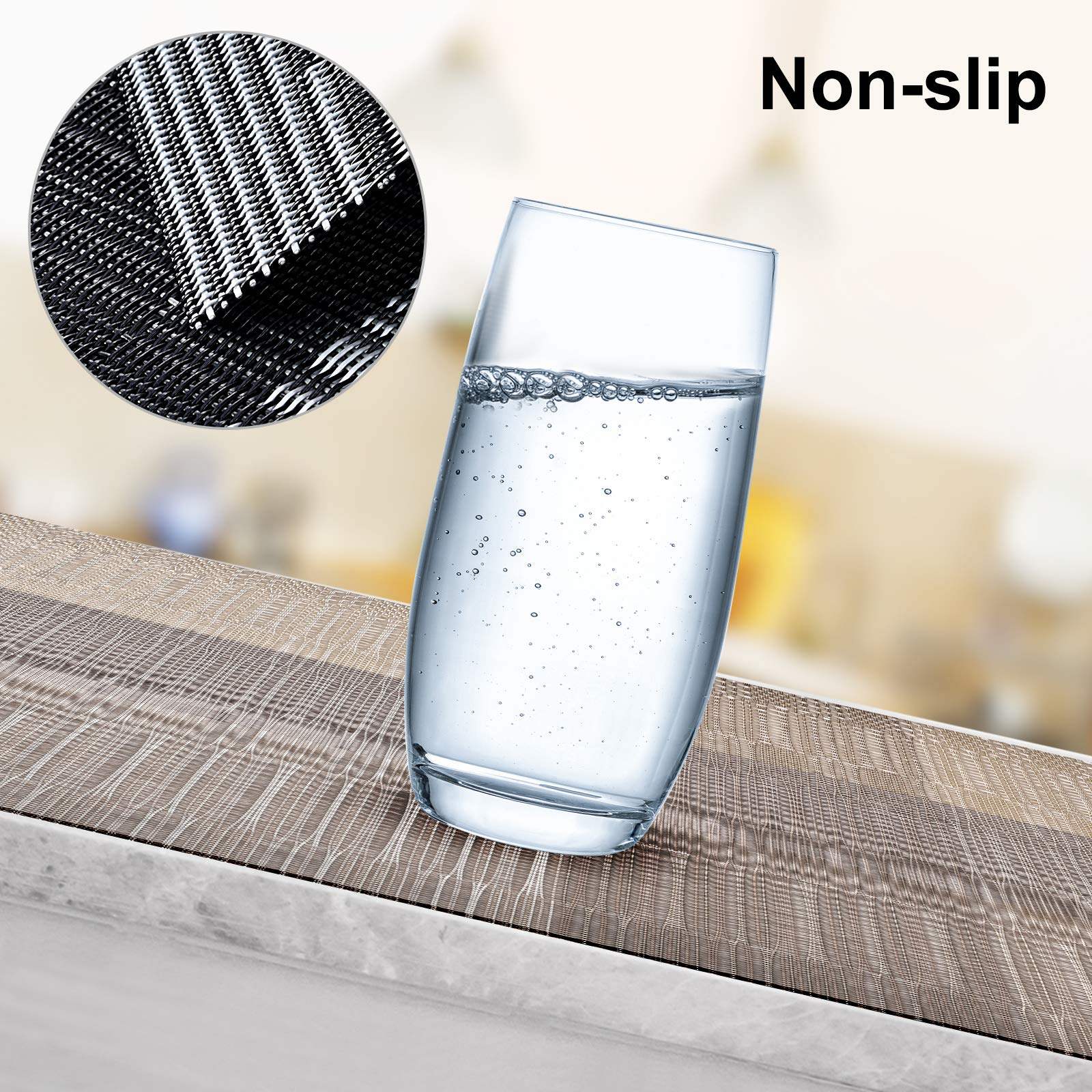 Aofmee Heat Resistant PVC Placemats Set of 6 - Non-Slip, Stain Resistant & Washable Vinyl Table Mats for Dining & Kitchen - Perfect for Everyday Meals, Dinner Parties & Holiday Gatherings
