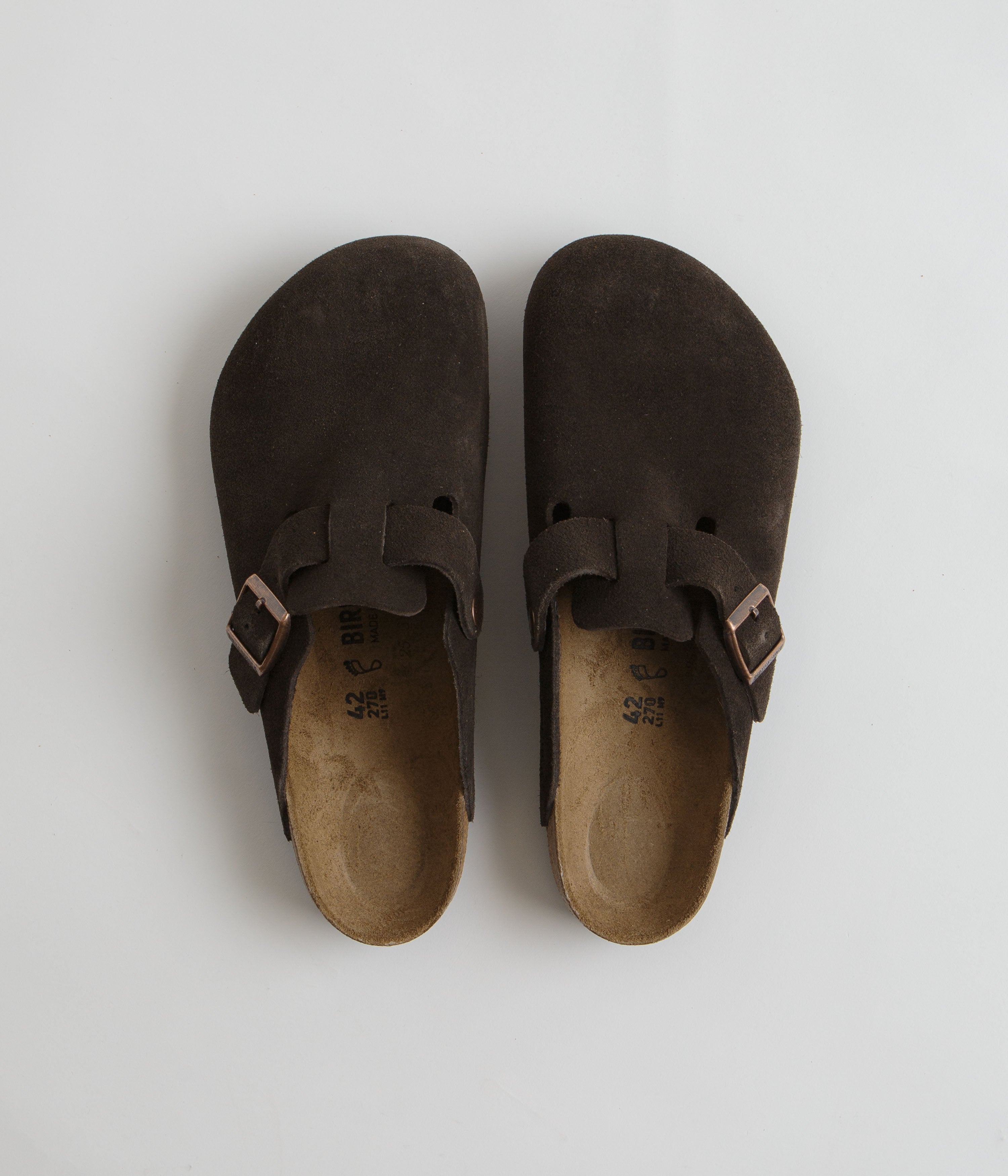Birkenstock Boston Soft Footbed Clogs for Men & Women - Mocha Suede - Comfortable Slip-On Shoes for Home, Office & Casual Wear
