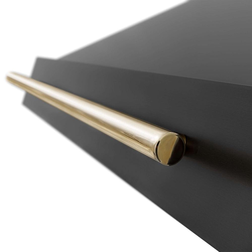 ZLINE Autograph Edition 36 Inch Black Stainless Steel Range Hood with Handle (BS655Z 36) - Professional Kitchen Ventilation for Modern Homes & Restaurants