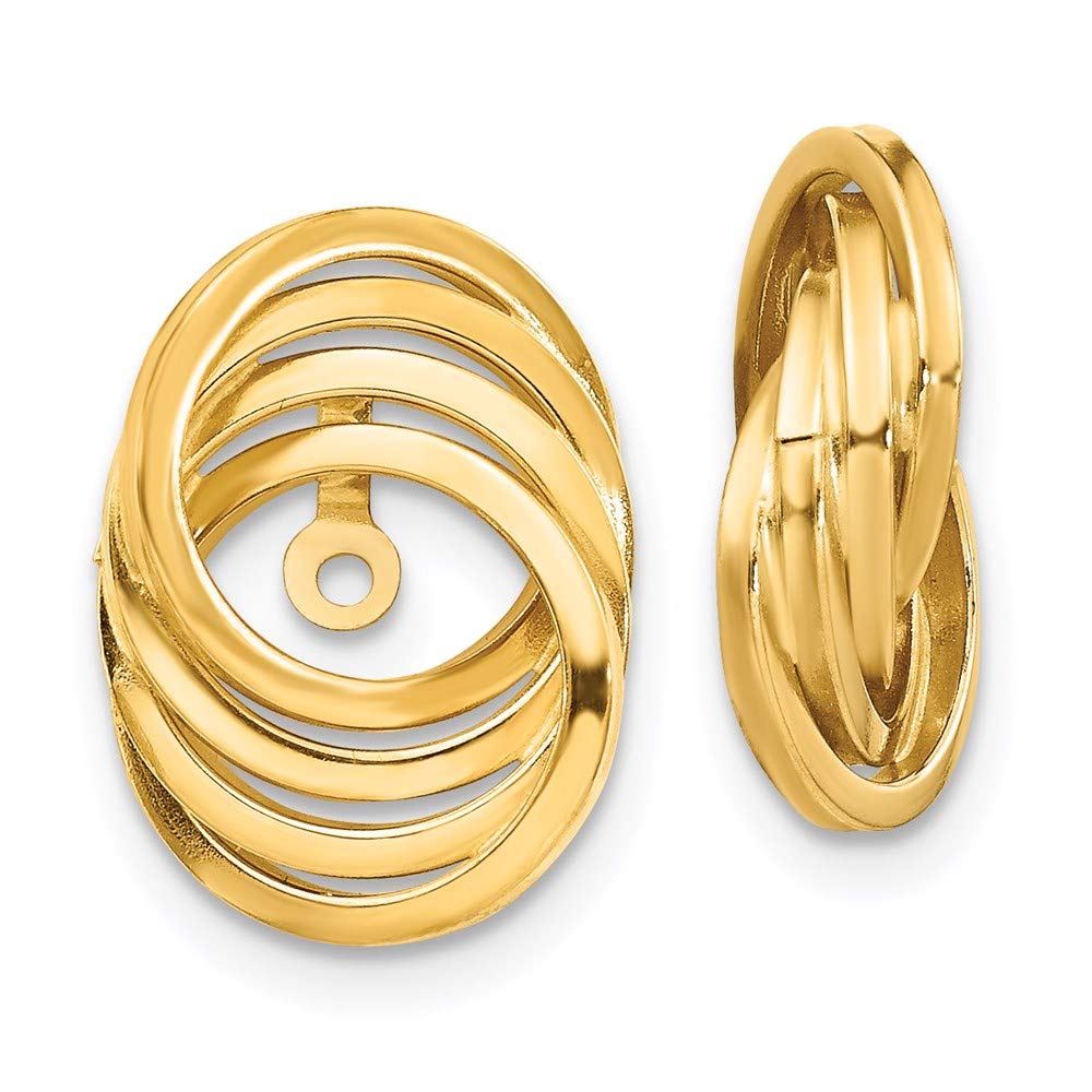 14k Yellow Gold Love Knot Earring Jackets - Elegant Wedding, Anniversary, and Valentine's Day Gift for Her