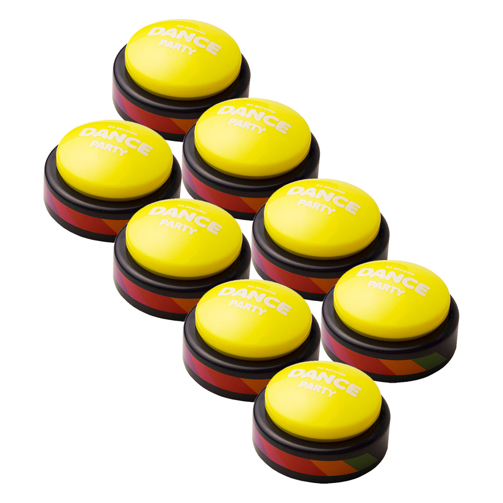 30 Second Dance Party Button - 8 Pack Fiesta Starter Kit for Parties, Events & Office Fun - Instant Mood Booster & Icebreaker
