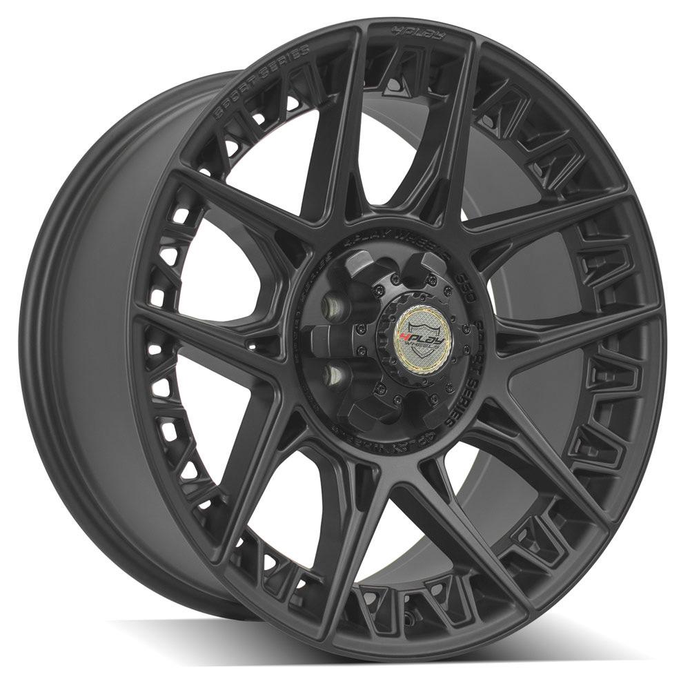 4Play Sport Series 4PS50 20x9.0 Satin Black Wheel - 6x135/6x139.7mm Bolt Pattern - 106.1mm Center Bore - Perfect for Off-Road Trucks & SUVs