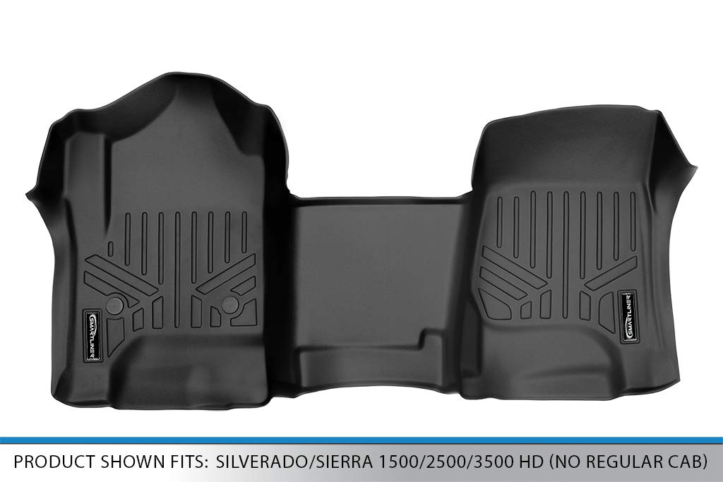 **SMARTLINER All-Weather Floor Mats for 2014-2018 Chevy Silverado 1500 & GMC Sierra 1500, 2015-2019 2500/3500 HD - Black One-Piece Design (Excludes Regular Cab) - Durable Protection for Trucks, SUVs & Off-Road Adventures**