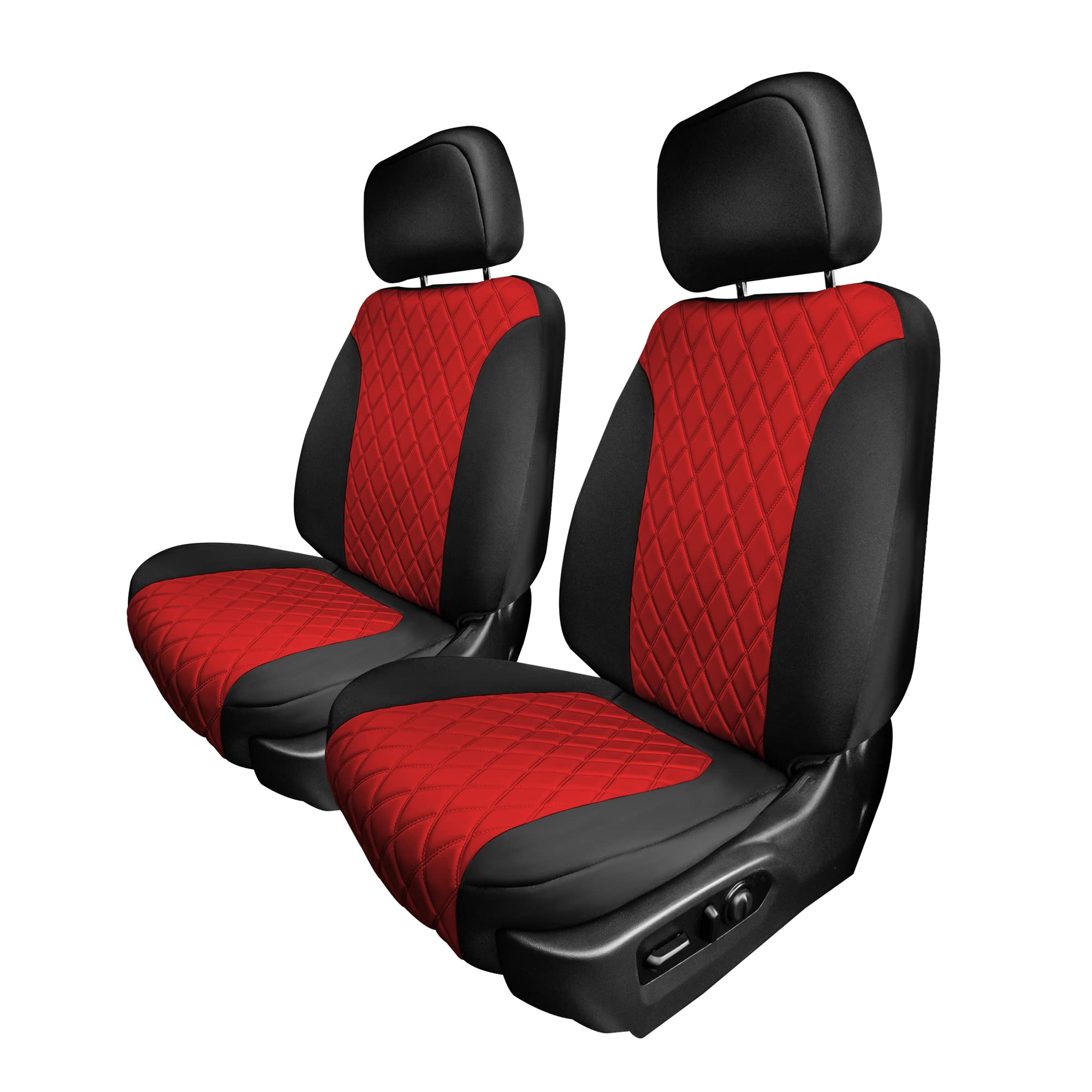FH Group Custom Fit Neoprene Water Resistant Seat Covers for 2019-2023 GMC Sierra 1500/2500HD/3500HD (SLT/AT4/Denali) - Front Set Red | Durable Car Seat Protection for Trucks & Off-Road Adventures