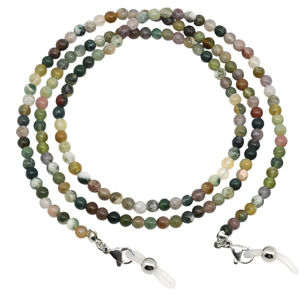 LuReen Stylish Eyeglasses Chain for Women - Natural Stone Beaded Glasses Strap & Lanyard | Fashionable Necklace-Style Eyewear Holder for Reading, Driving & Outdoor Activities
