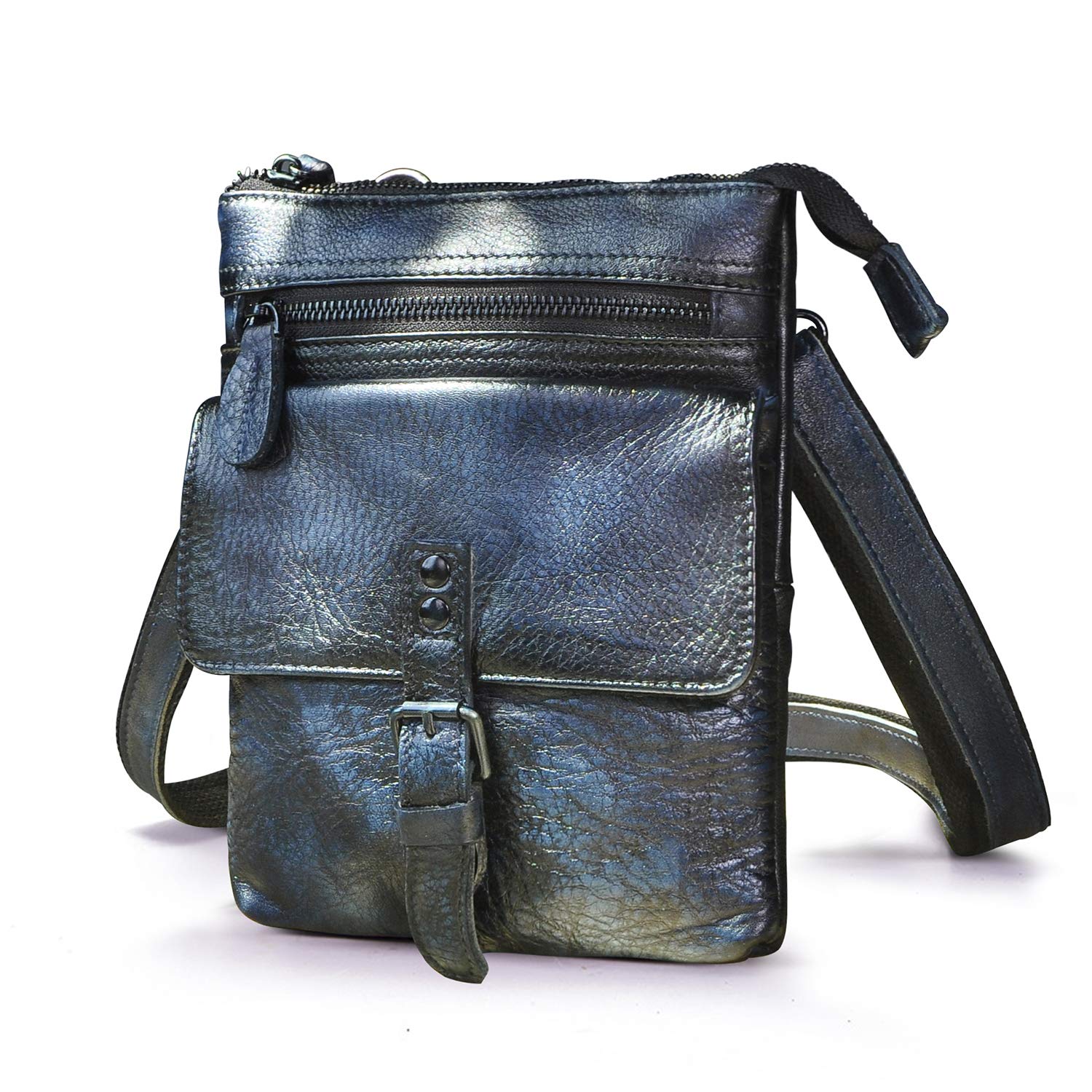 Le'aokuu Men's Genuine Leather Multifunctional Crossbody Messenger Shoulder Bag - Fashionable Fanny Pack & Waist Belt Bag for Casual Use | Perfect for Work, Travel & Daily Essentials