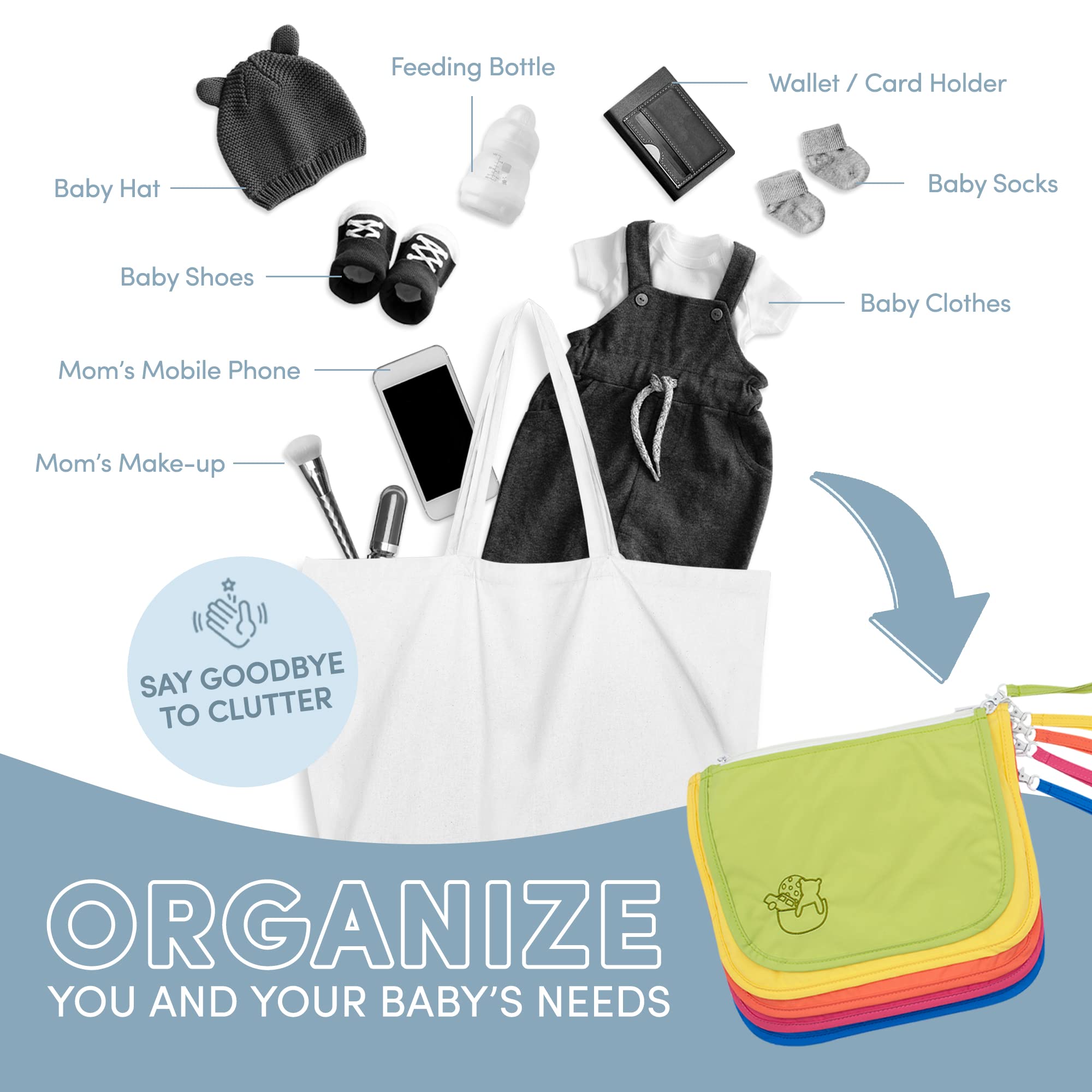 Mother Load 5-Piece Complete Baby Bag Collection - Diaper Bag, Snack Pouch, Toy Organizer & Laundry Bags for On-the-Go Parents | Perfect for Daycare, Travel & Family Outings