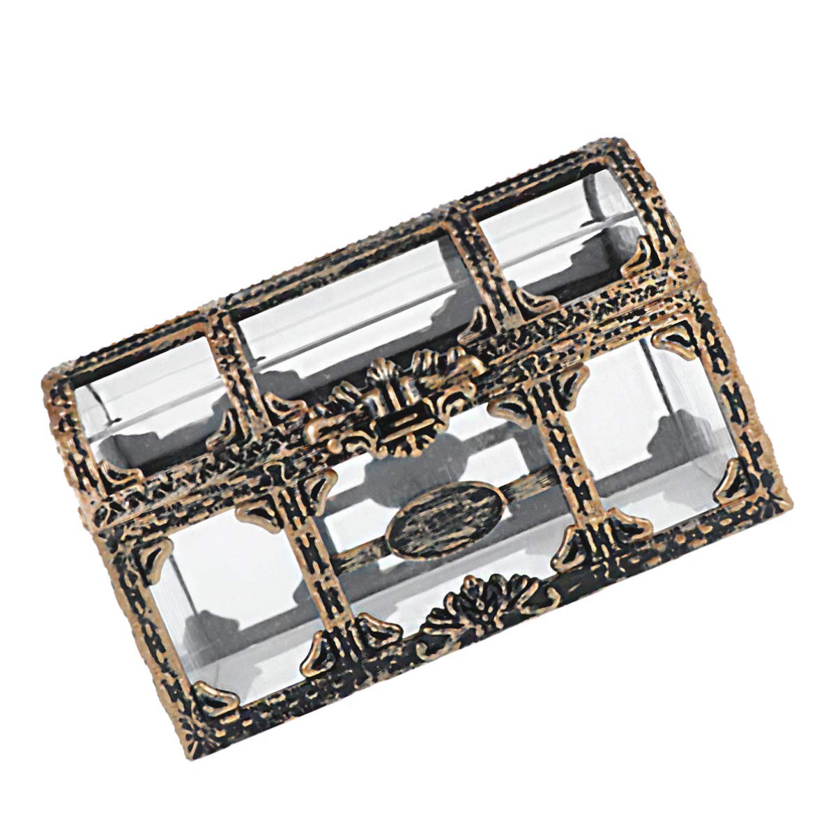 NUOBESTY Pirate Treasure Chest Jewelry Box - Vintage Decorative Plastic Keepsake Box for Kids, Birthday Party Favors & Pirate Themed Decor - Perfect for Pirate Parties, Room Decor & Gift Giving