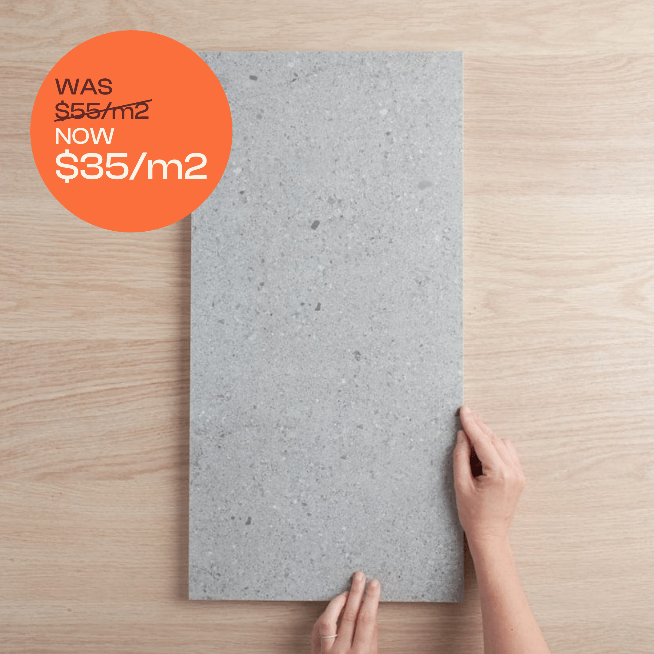 Hamilton Matte Grey Concrete Look Tile - Premium Peel and Stick Floor Tiles for Kitchen, Bathroom & Basement - Waterproof DIY Home Renovation Solution