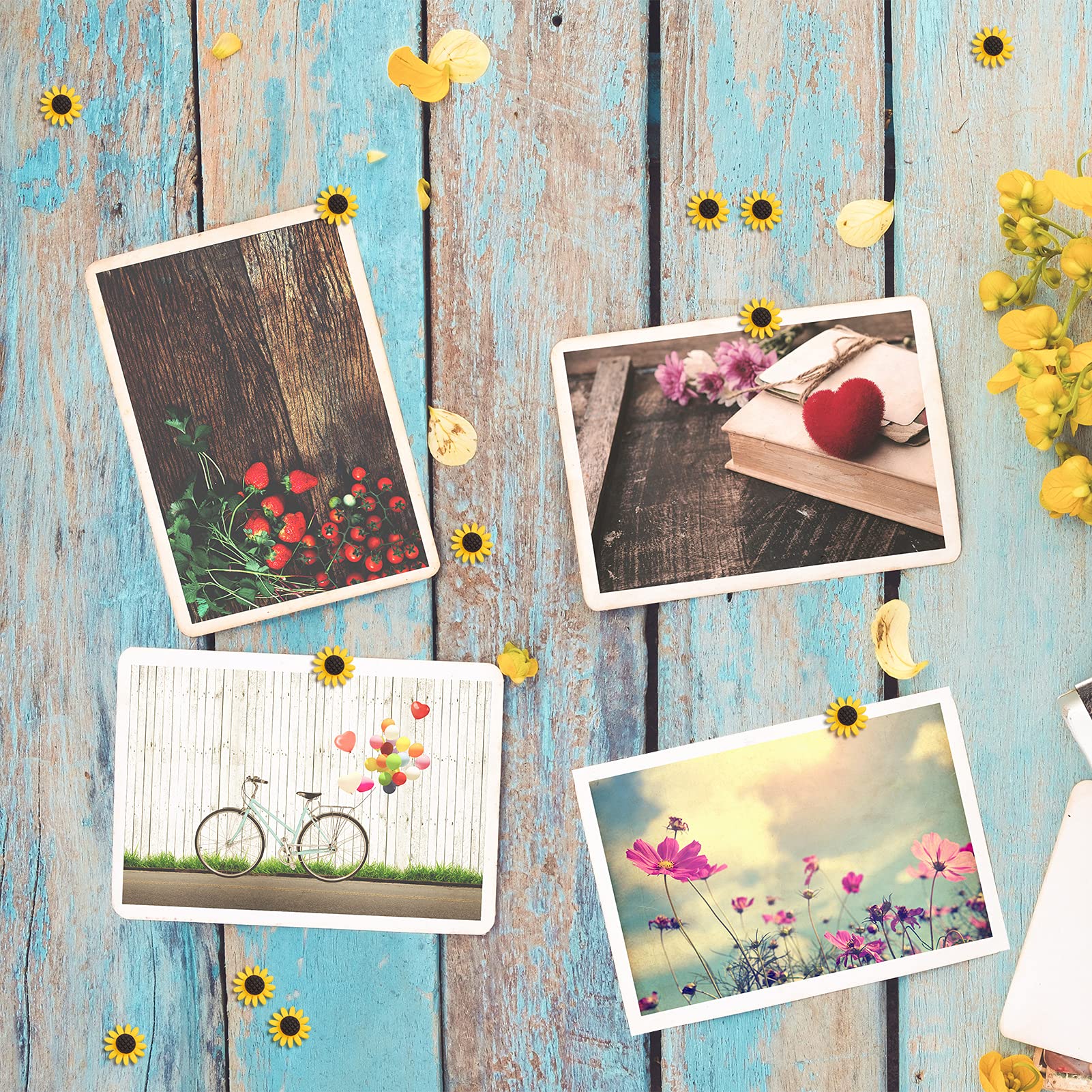 Decorative Sunflower Push Pins - 20pcs for Bulletin Boards & Office Decor