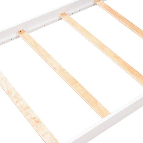 Twin Size Wooden House Bed Frame - Daybed & Floor Bed for Teens, Kids, Boys & Girls - Decorative White Bedroom Furniture for Cozy & Playful Spaces