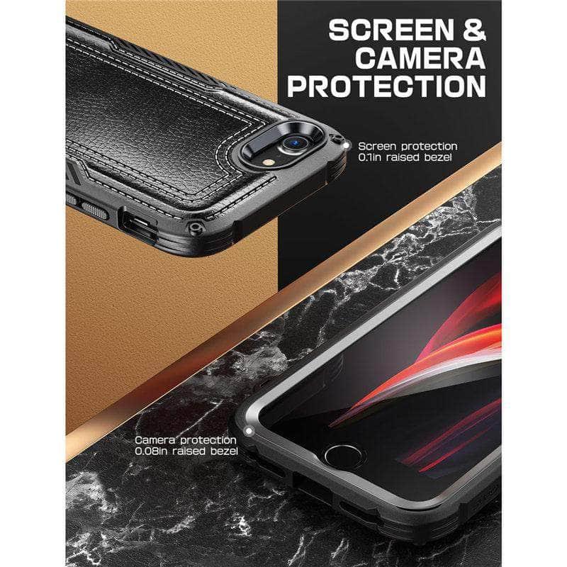 iPhone SE 2020 Case - SUPCASE UB Royal Rugged Faux Leather Protective Cover with Full Body Protection | Perfect for Outdoor, Work & Everyday Use