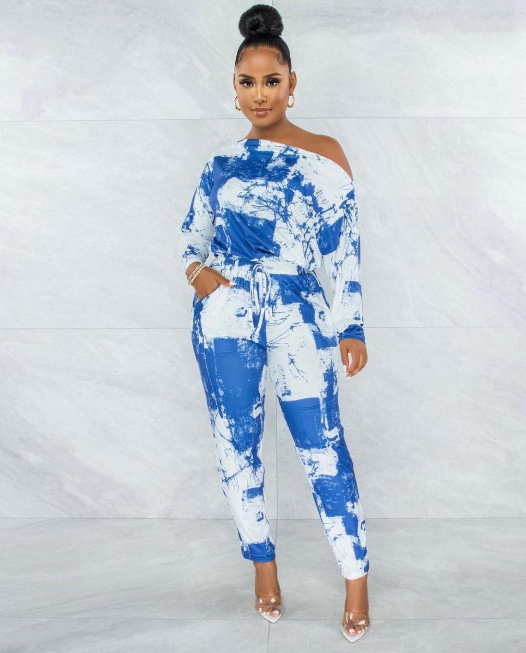 Stylish Blue and White Jumpsuit for Women | Trendy One-Piece Romper | Perfect for Casual Outings, Beach Vacations & Summer Fashion
