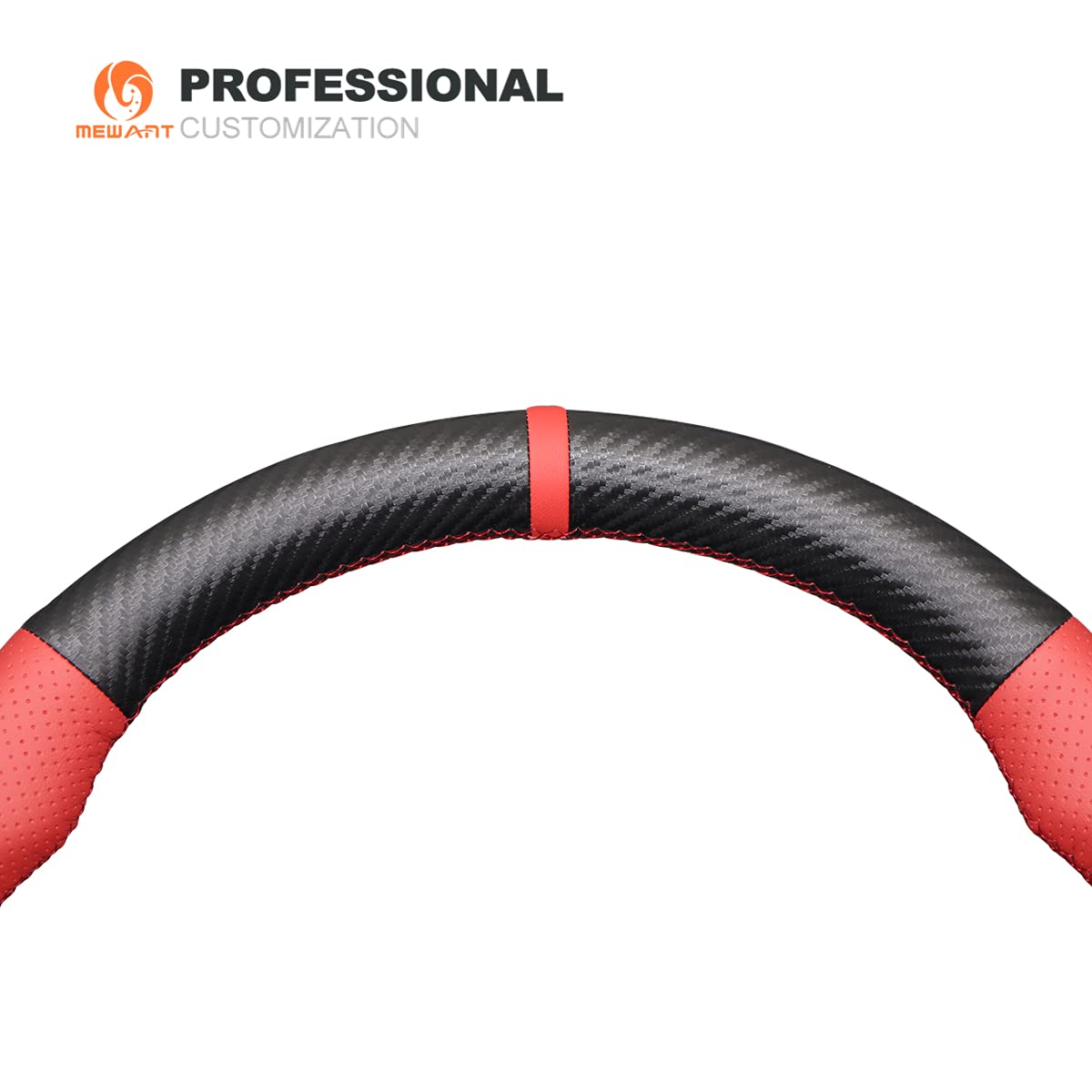 Premium Matte Carbon Fiber & Red Perforated Leather Steering Wheel Cover for 2021-2022 Kia Optima/K5 GT GT-Line - Anti-Slip Grip, Enhanced Comfort & Style - Perfect for Daily Commutes & Sporty Driving