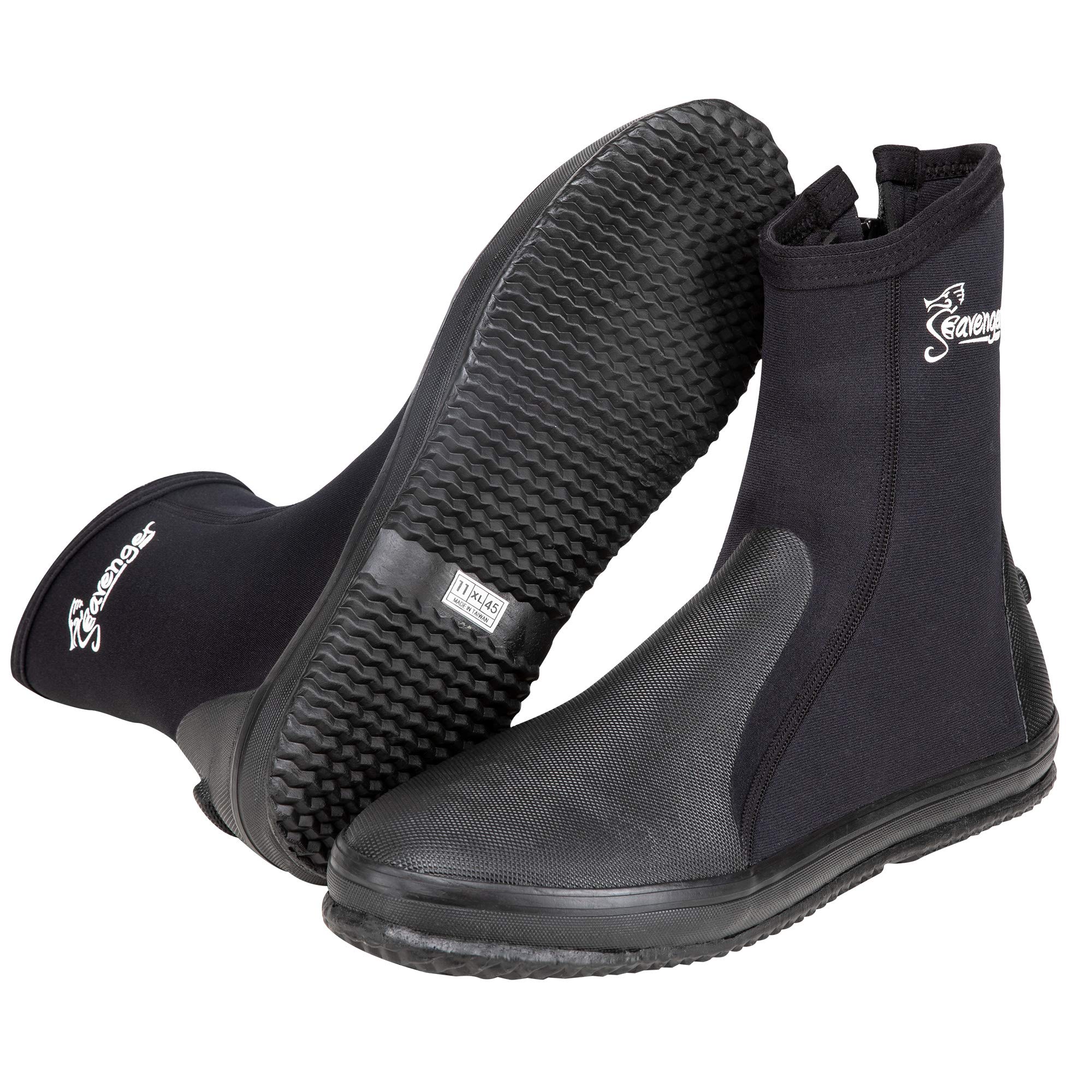 Seavenger Tall 3mm Neoprene Tortuga Dive Boots for Men & Women - Warm Waterproof Scuba Diving Shoes for Snorkeling, Surfing, Kayaking & Beach Activities