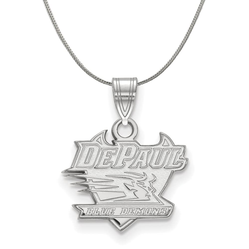 Black Bow Sterling Silver DePaul University Small Necklace - Perfect Gift for Graduation, Birthday & Special Occasions