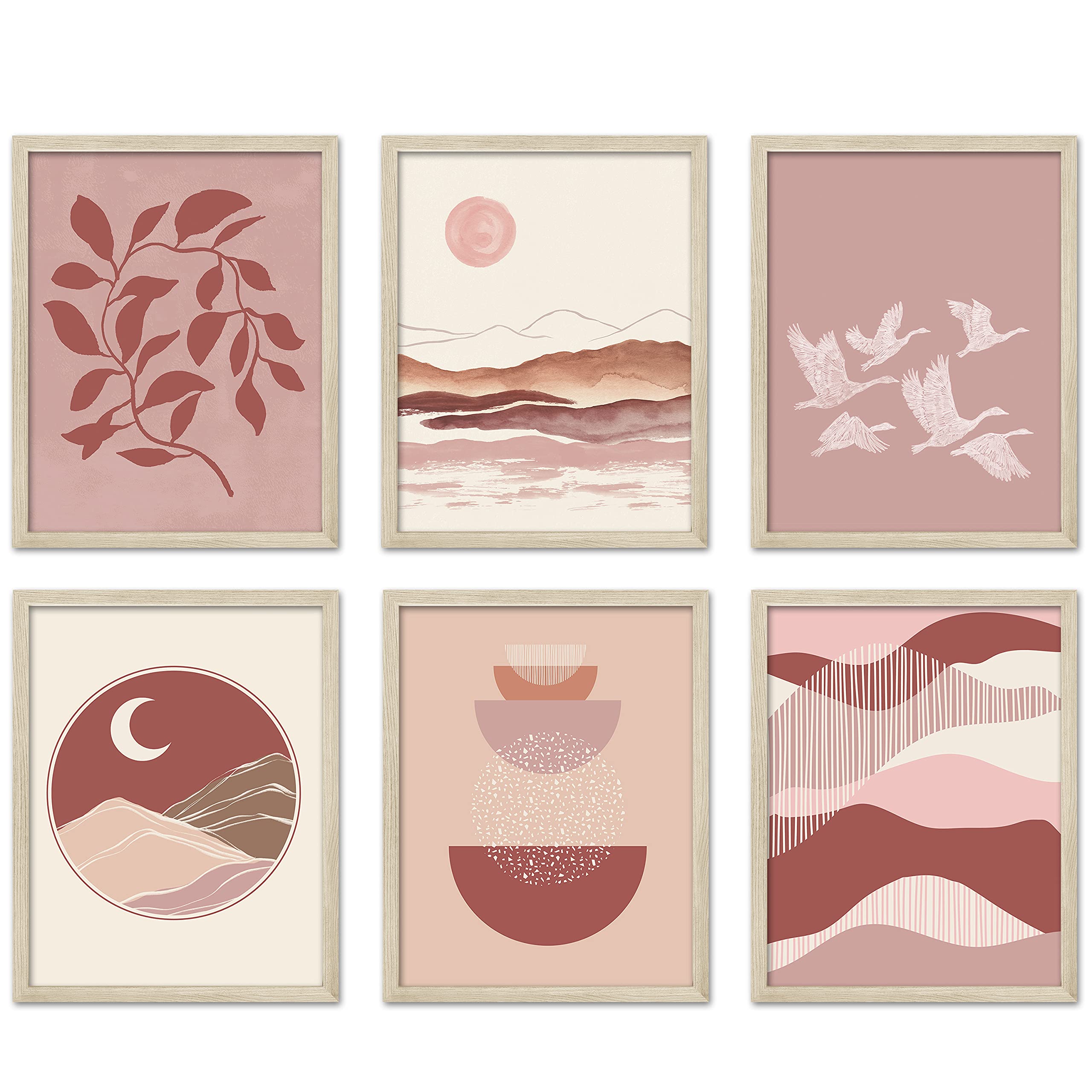 Boho Wall Art Prints Set of 6 - 8x10 Inch Modern Southwestern Desert Posters for Bedroom & Living Room Decor | Perfect for Home, Office, and Gift Giving