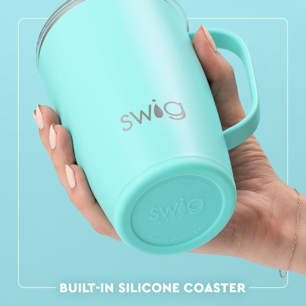 Swig Life 18oz Insulated Stainless Steel Travel Mug with Handle & Lid - Leakproof Coffee Tumbler, Cup Holder Friendly, Dishwasher Safe - Perfect for Commuting, Office & Outdoor Adventures (Caliente)