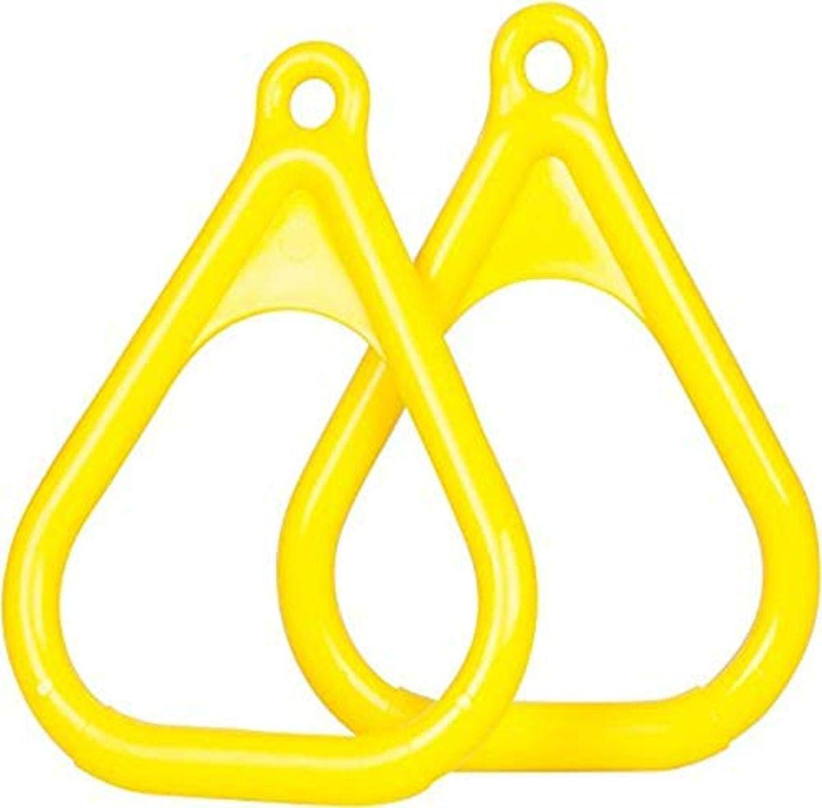 SSS Logo Plastic Trapeze Rings for Swing Set - Yellow Outdoor Playground Equipment for Kids | Perfect for Backyard Play, Gym Training & Park Activities