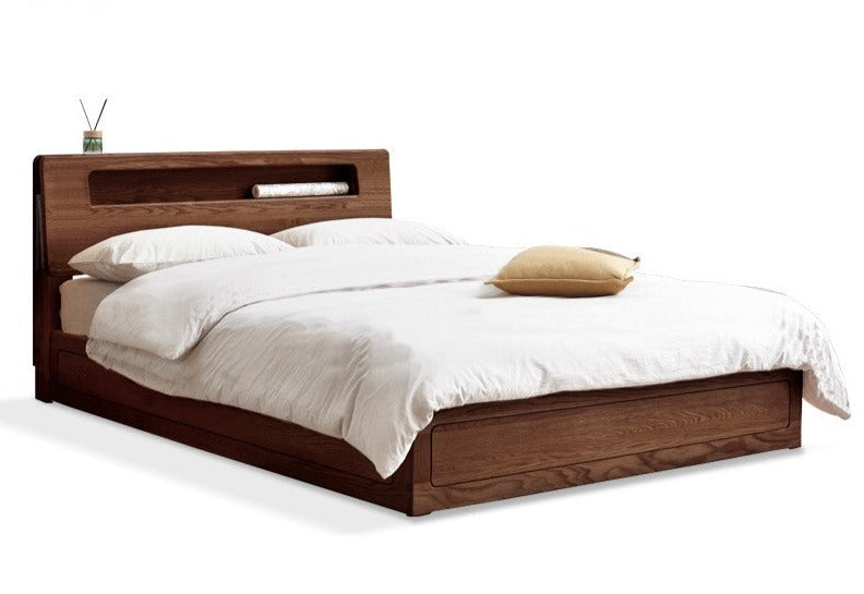 Premium Oak Solid Wood Luminous Box Bed - Durable Nightstand with Glow-in-the-Dark Features for Bedroom, Guest Room, and Kids Room Decor