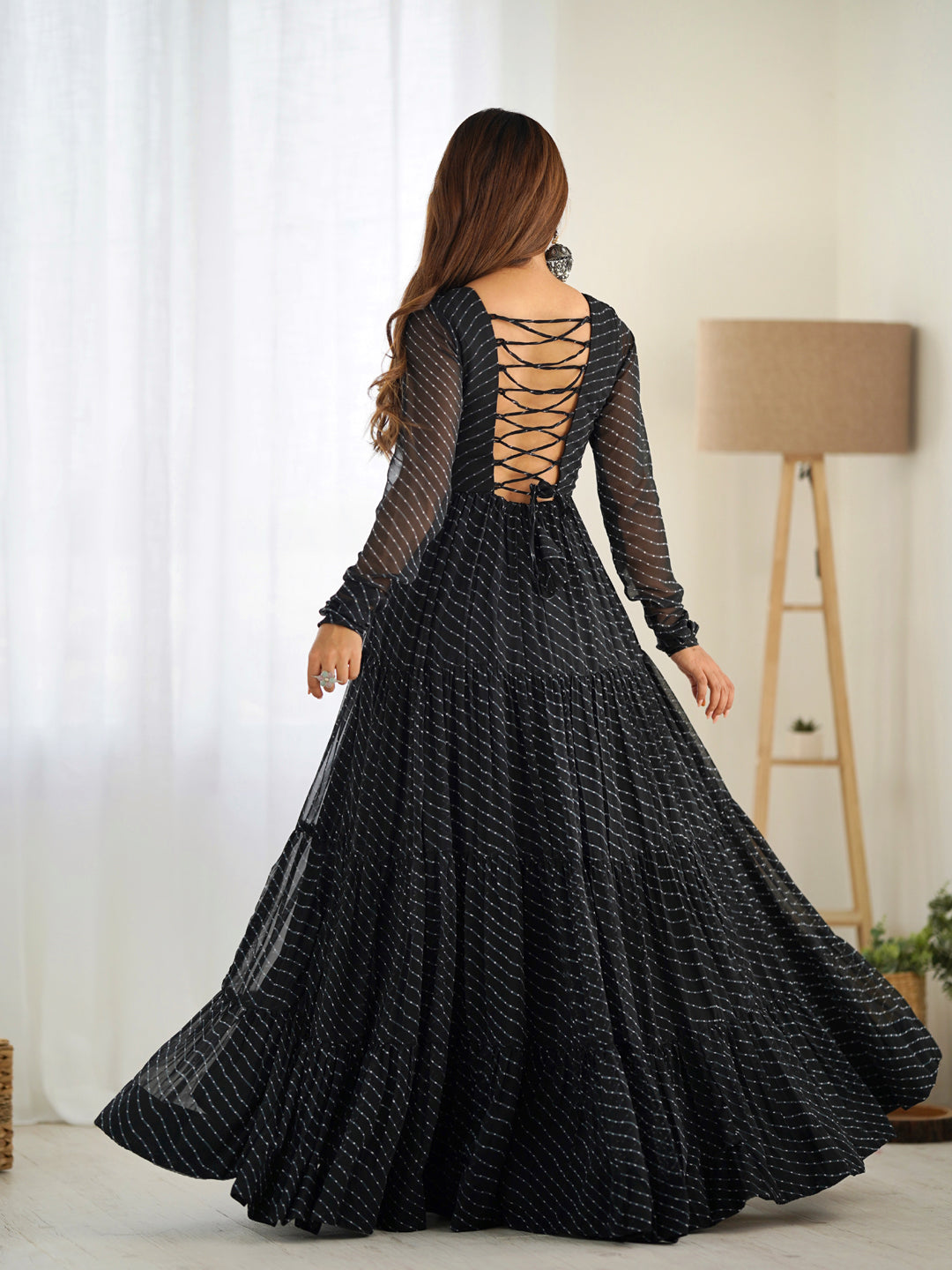 Elegant Black Premium Festive Long Gown with Intricate Embroidery - Perfect for Weddings, Parties & Special Occasions