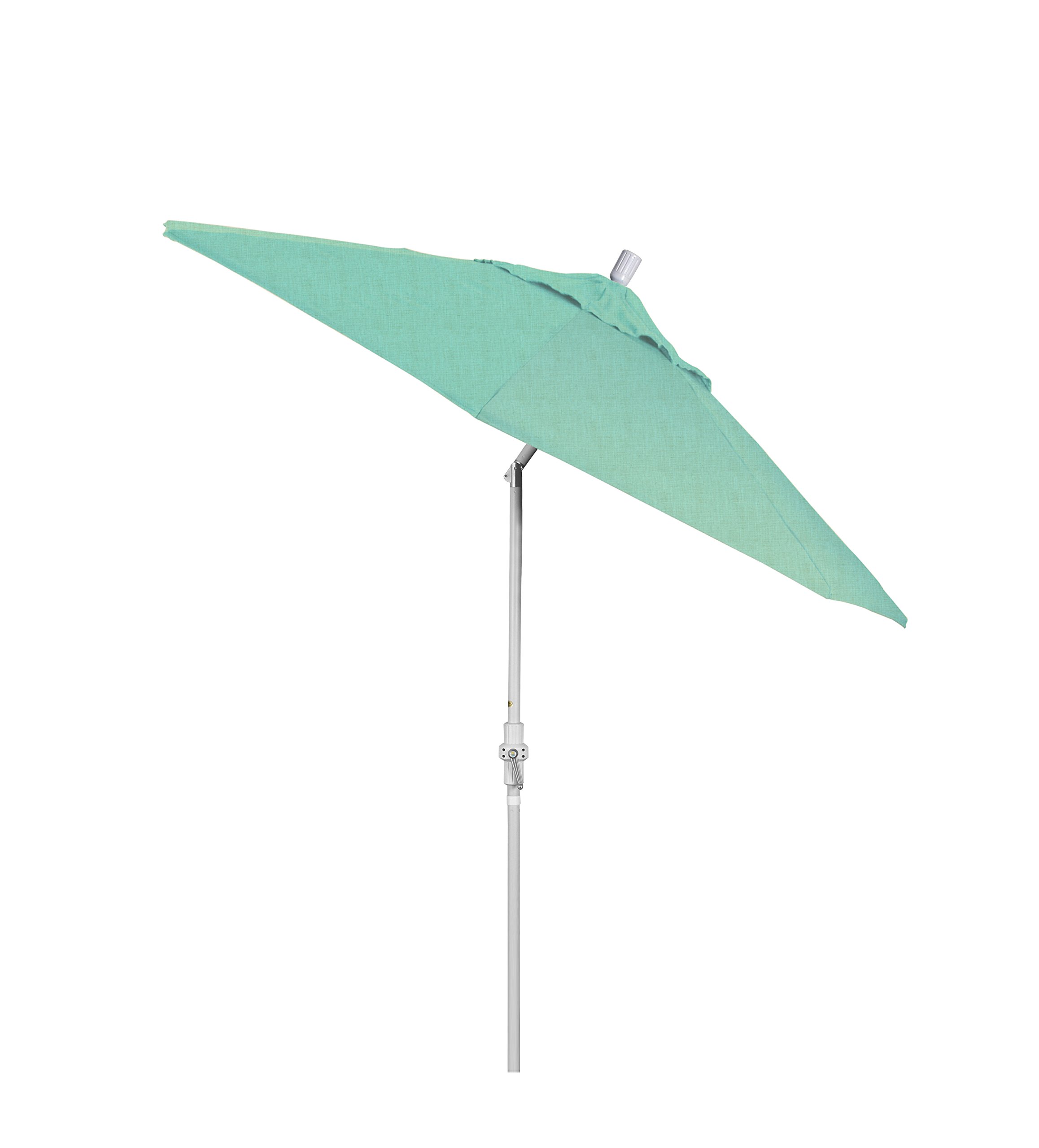 California Umbrella 9' Round Aluminum Pole Fiberglass Rib Market Umbrella with Crank Lift & Collar Tilt - White Pole & Sunbrella Canvas - Perfect for Patio, Garden, Poolside, and Outdoor Dining Areas