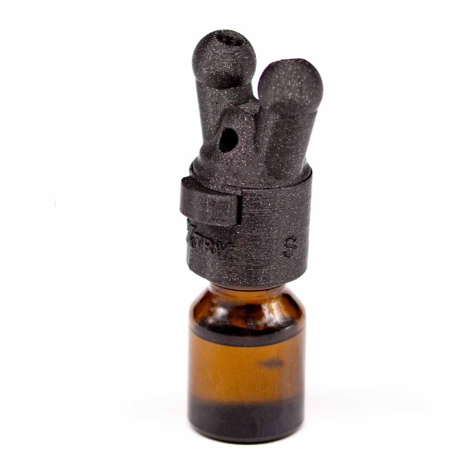 Premium Leather XLeathers XTRM SNFFR Amber Glass Bottle with Screw-On Twist Cap - Leak-Proof Small Black Essential Oil Container for Aromatherapy, Perfume & Travel Use