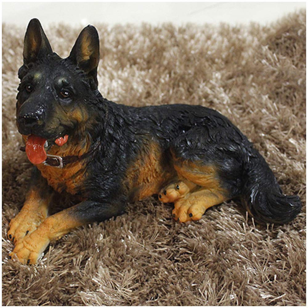 Hand-Painted LIUSHI Shepherd Dog Resin Sculpture - Realistic Garden Statue for Home, Office, Bar Decor - Unique Animal Figurine Gift for Dog Lovers & Kids (Perfect for Outdoor Gardens, Indoor Shelves & Gift Occasions)