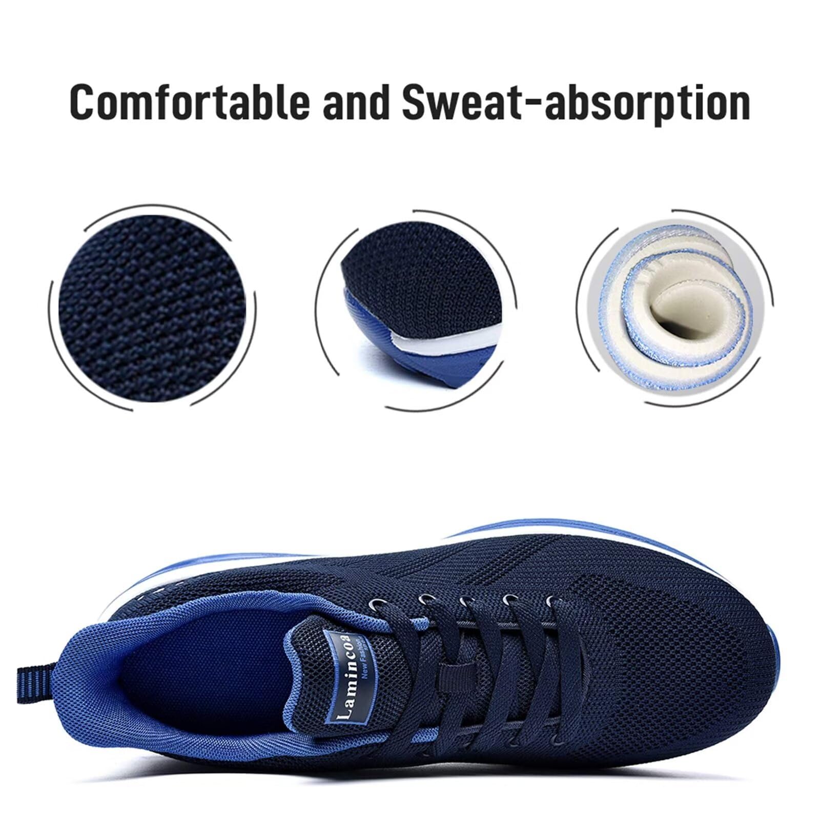 Lamincoa Women's Lightweight Running Shoes - Breathable Mesh Sneakers with Air Cushion for Walking, Tennis, Gym & Workout | Non-Slip Sports Shoes for Women | Perfect for Jogging, Training & Daily Wear