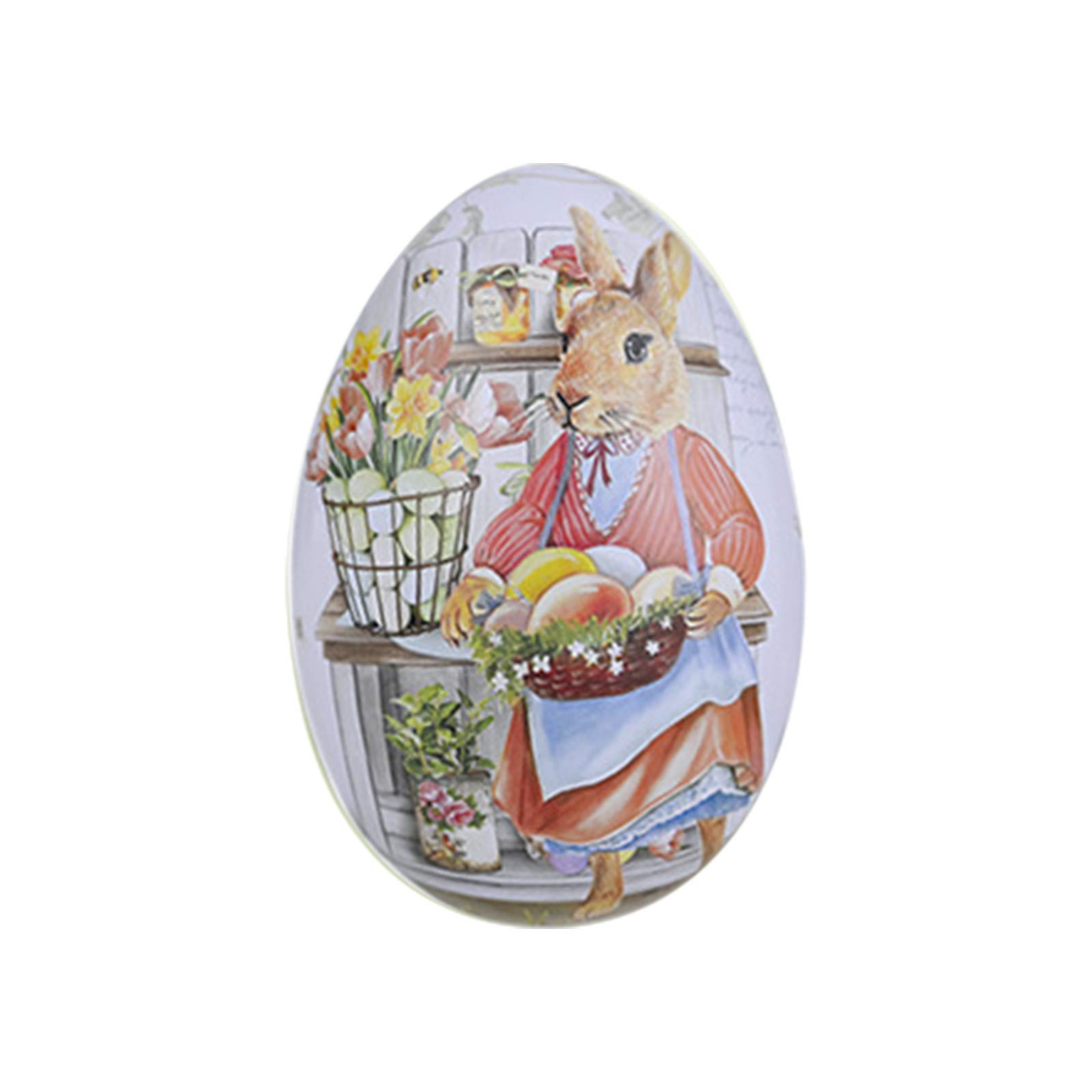 3#OM Easter Decorated Iron Box - Creative Rabbit Design for Easter Egg Storage, Home Decor & Party Favors