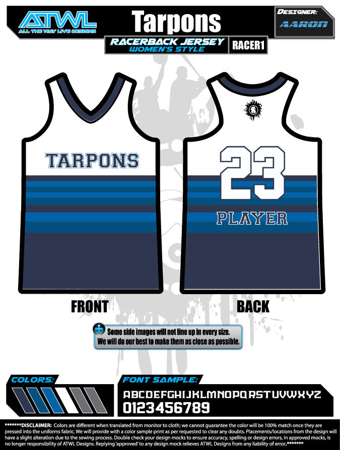 Tarpons Women's Racerback Tank Top - Breathable Workout Shirt for Running, Yoga & Gym - Lightweight Athletic Performance Top for Women