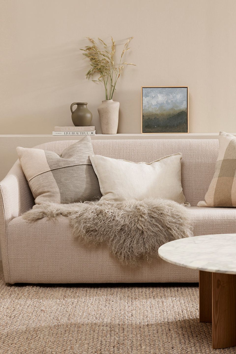 Premium Meru Tibetan Oatmeal 60x90cm Natural Lamb Skin Rug - Soft & Durable Home Decor for Living Room, Bedroom or Meditation Space