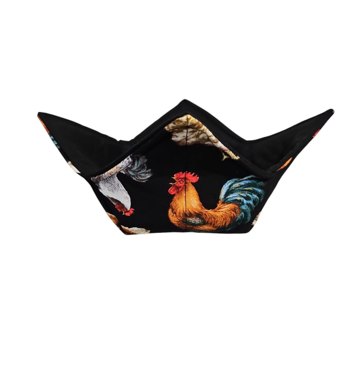 Microwave Safe Quilted Bowl Cozy for Soup & Hot Dishes - Insulated Bowl Holder for Roosters & Chickens Theme - Perfect Housewarming Gift & Kitchen Accessory - Great for Microwave Meals, Office Lunches & Cozy Family Dinners