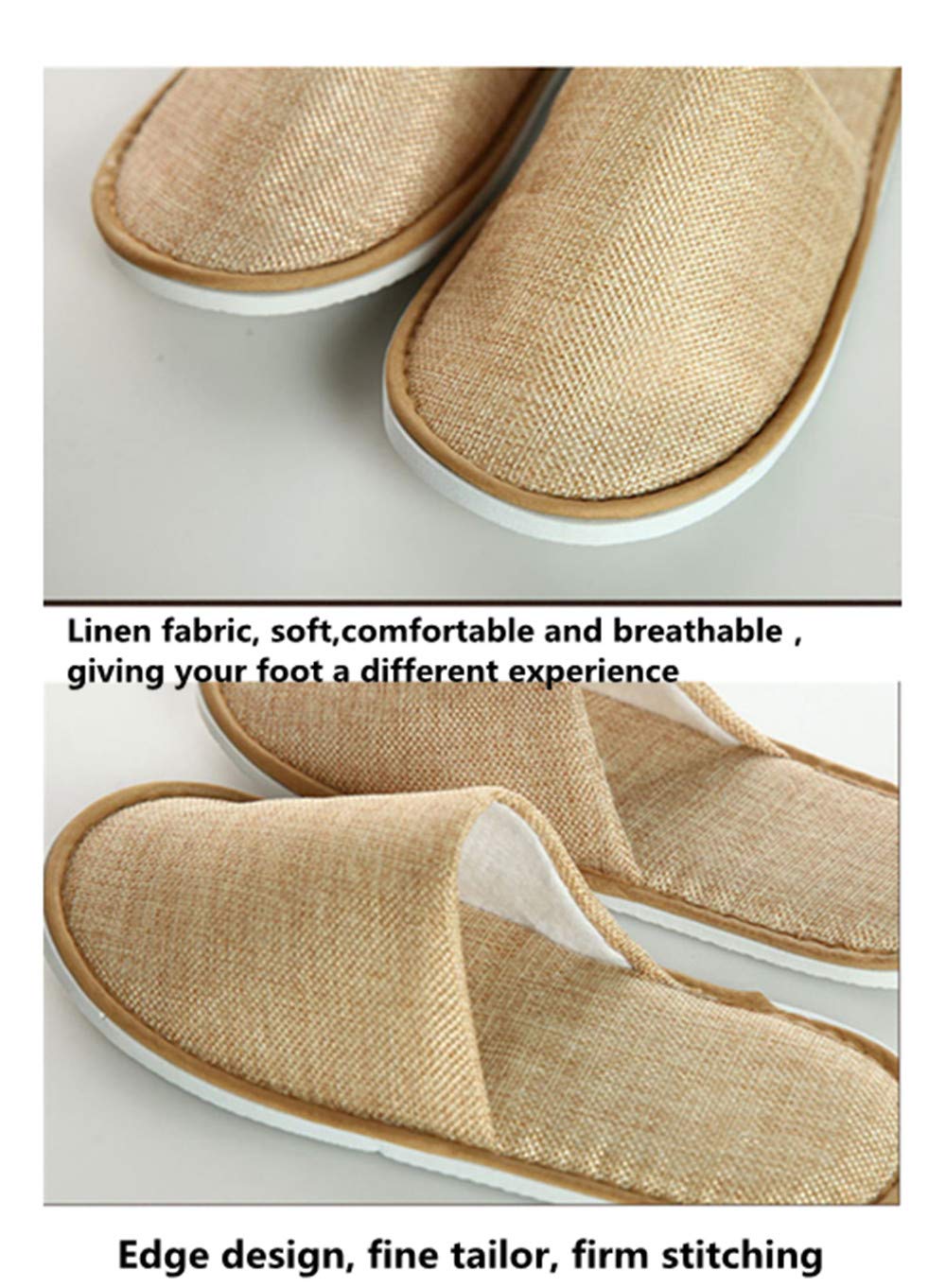4 Pairs of Linen Spa Slippers for Men & Women - Soft Waffle Design Non-Disposable House Slippers, Universal Size (Gray) - Perfect for Home, Hotel, Salon & Relaxation