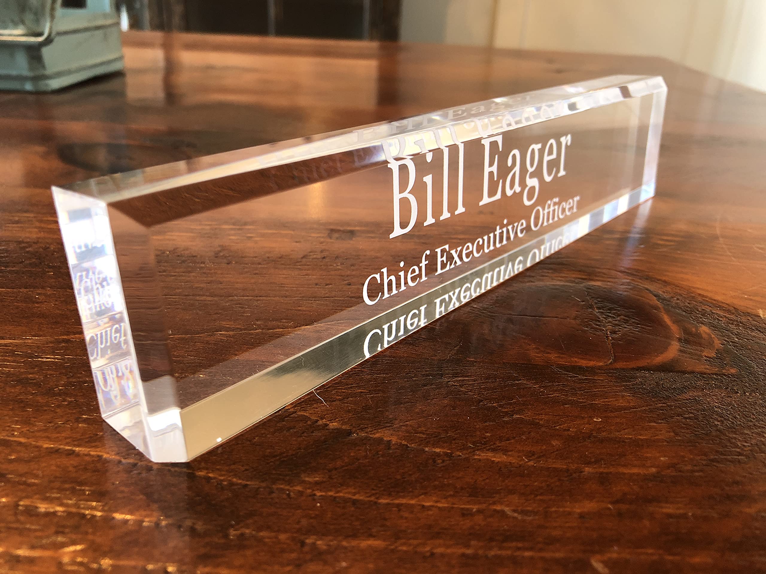 Custom Acrylic Name Plate for Office Desk - Personalized Engraved 8