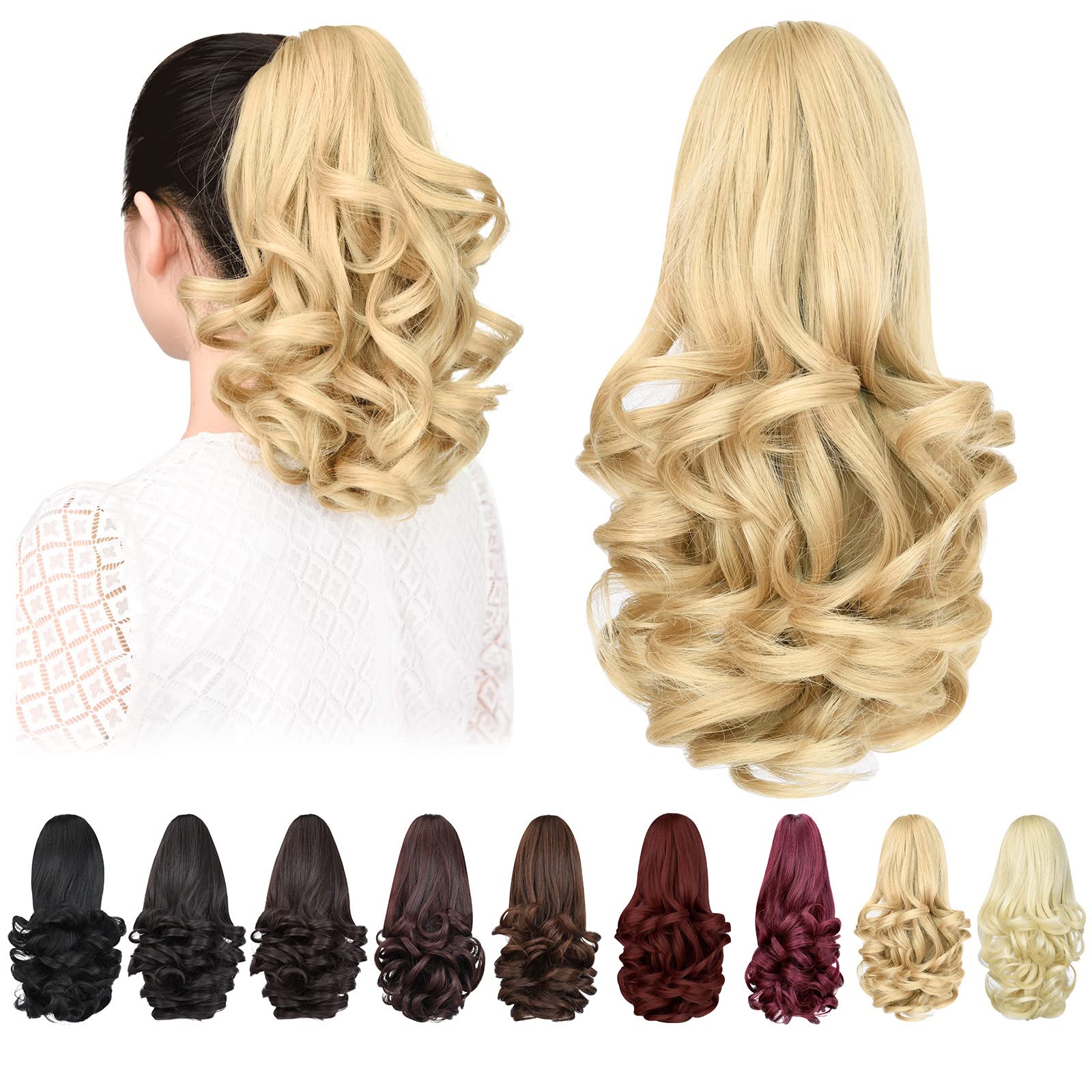 Natural Straight Ponytail Hair Extension with Claw Clip - Seamless Blonde Brown Black Hairpiece for Women - Perfect for Parties, Weddings & Everyday Styling