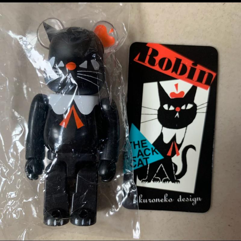 Bearbrick Series 43 ARTIST Robin the Black Cat Kuroneko 100% Collectible Figure - Perfect for Anime Fans, Art Collectors & Home Decor