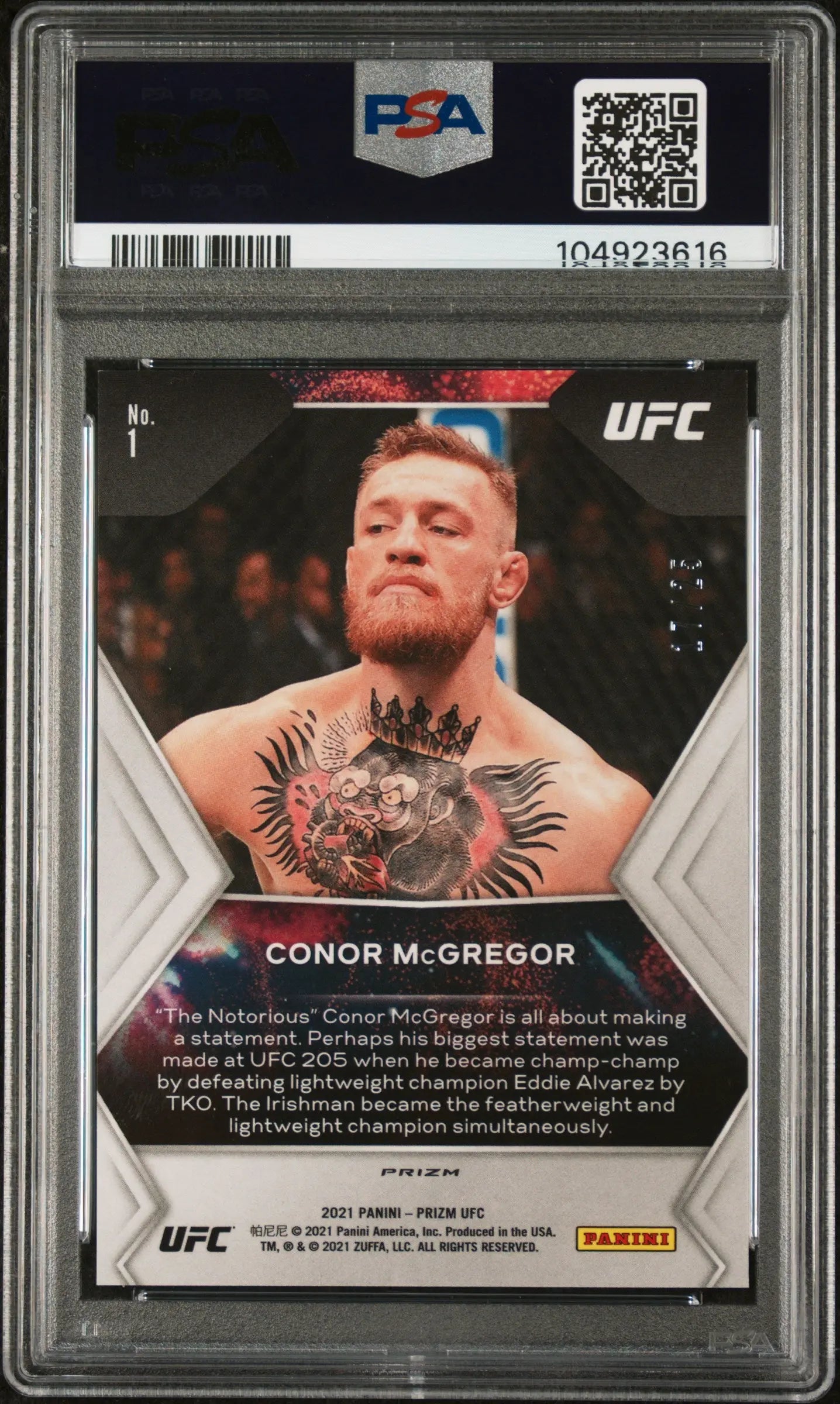 2021 Panini Prizm UFC Fireworks Conor McGregor Green Pulsar PSA 10 Gem Mint Trading Card #/25 - Rare Collectible for UFC Fans & Sports Memorabilia Enthusiasts