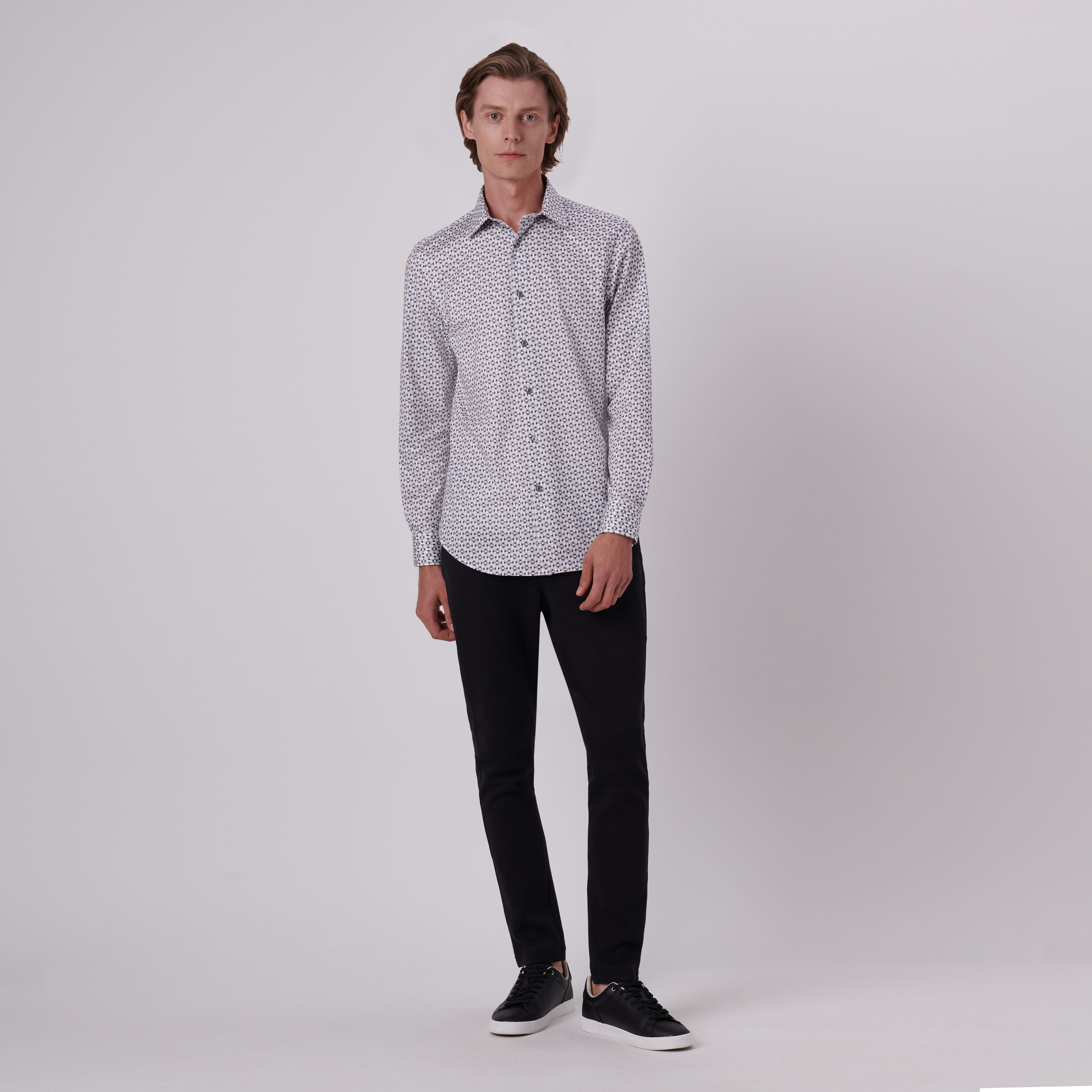 James Geometric Print Cotton Shirt for Men - Stylish Casual Button Down Shirt for Office, Party & Everyday Wear