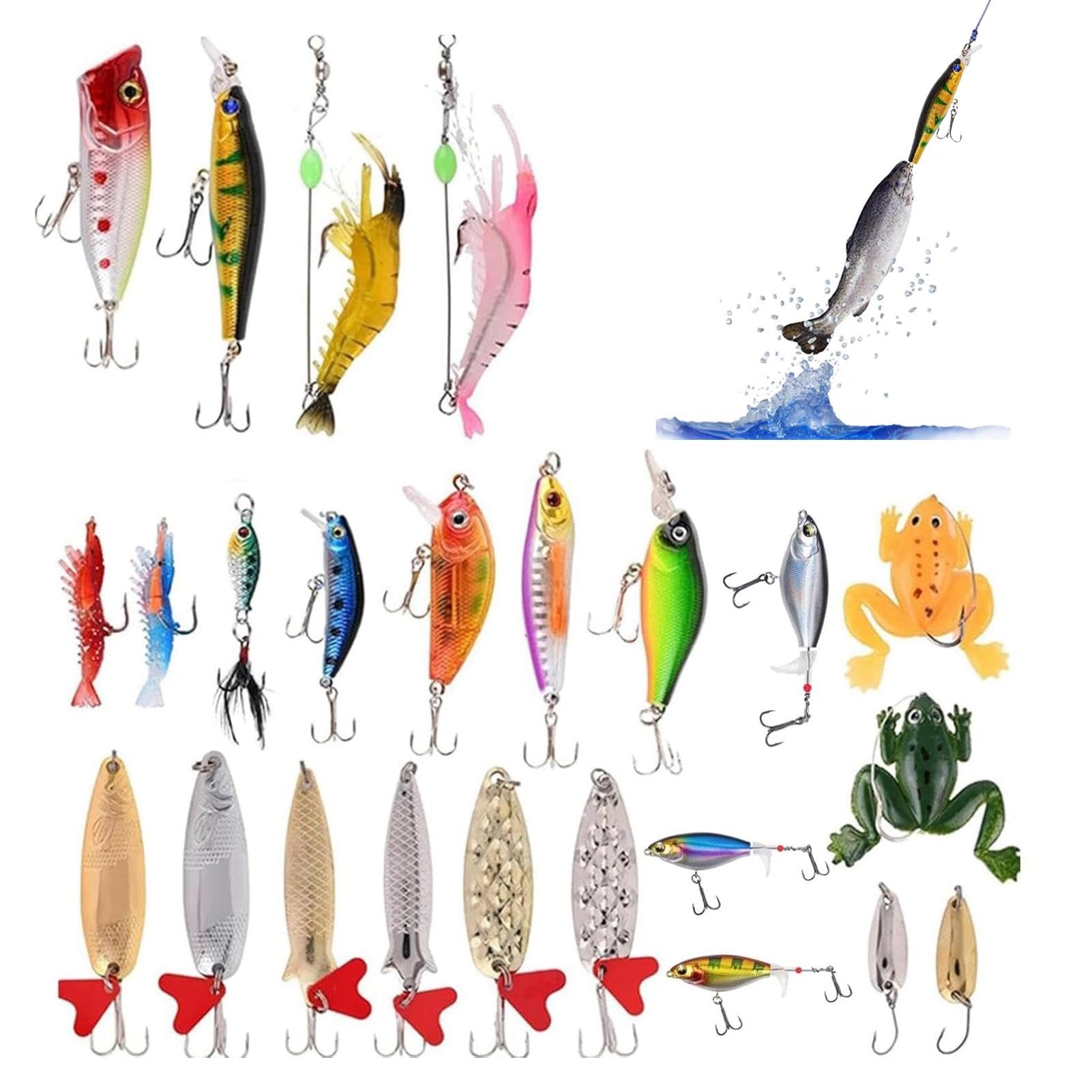 24-Day Fishing Advent Calendar - Countdown to Christmas with 24 Fishing Lures - Perfect Gift for Adult Men & Teen Boys - Great for Holiday Fishing Trips & Outdoor Adventures