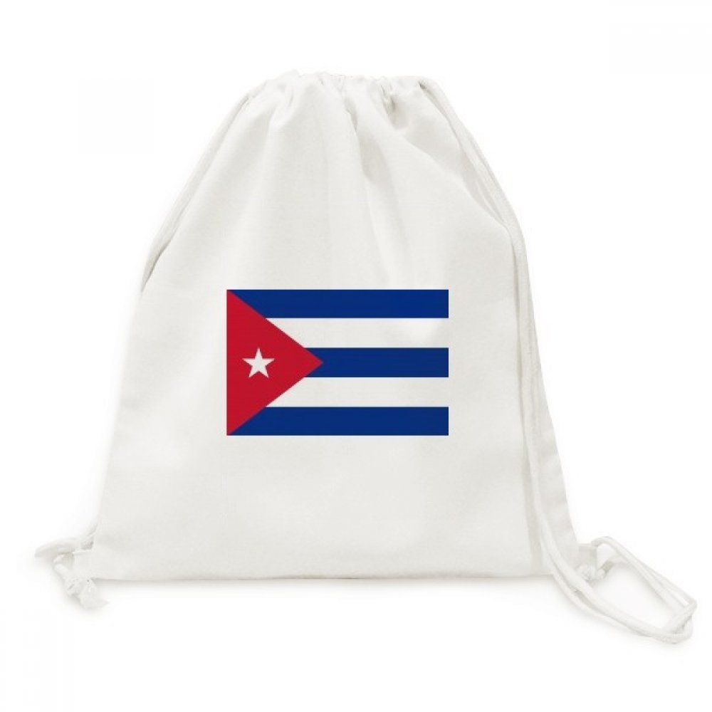 Cuba National Flag Canvas Drawstring Backpack - Waterproof Travel Backpack for School, Gym & Shopping - Lightweight Durable Backpack for Men & Women - Perfect for Travel, Hiking & Daily Use