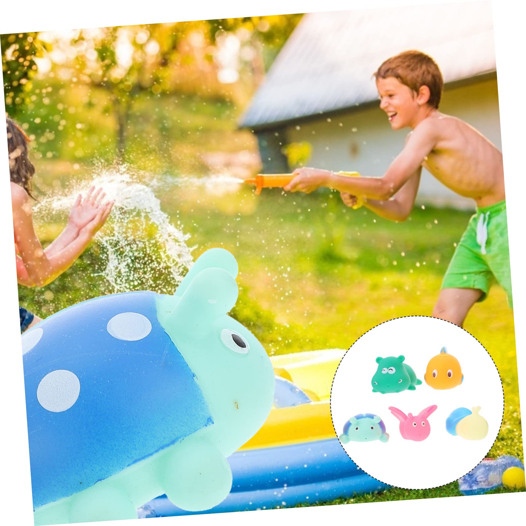 MUSISALY 5-Piece Cartoon Bathtub Toys Set for Kids - Fun Water Play Bath Toys for Toddlers & Children - Perfect for Bathtime, Pool, Beach & Outdoor Water Activities