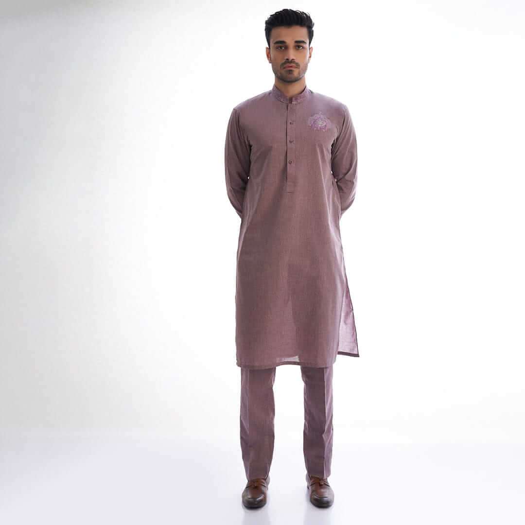 AI Eid Mauve Dress - Elegant & Stylish Women's Party Wear for Eid Celebrations, Weddings & Special Occasions